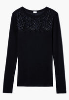 Wool & Silk | T-Shirt langarm - black