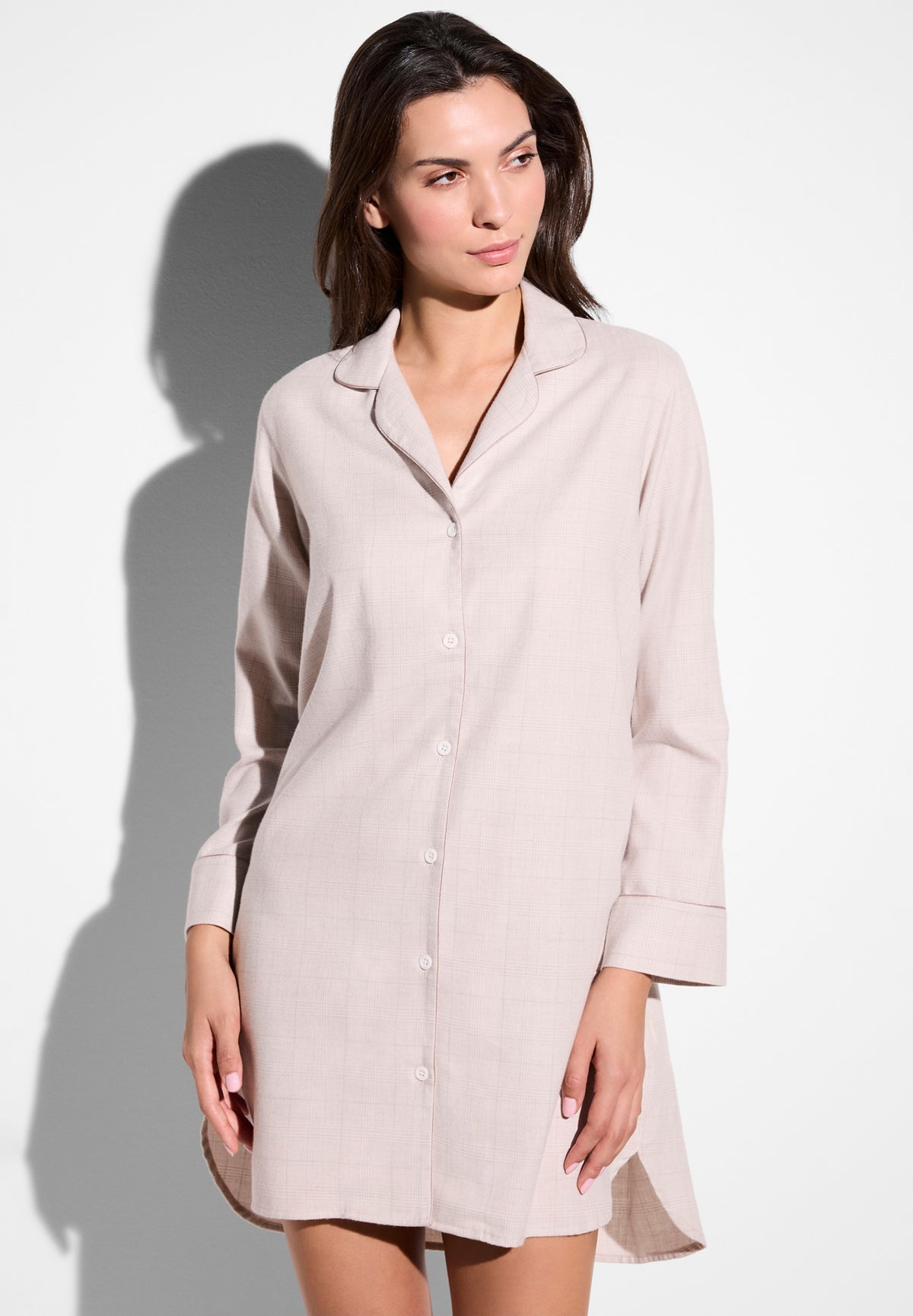 Cozy Flannel | Sleepshirt langarm - pink check