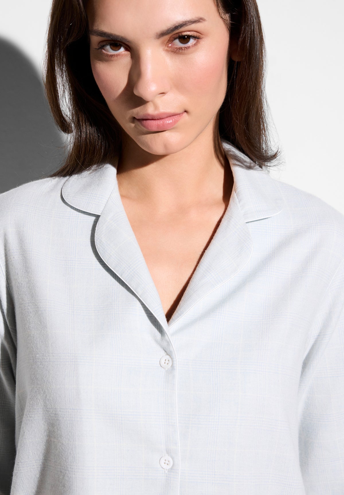 Cozy Flannel | Sleepshirt langarm - blue check