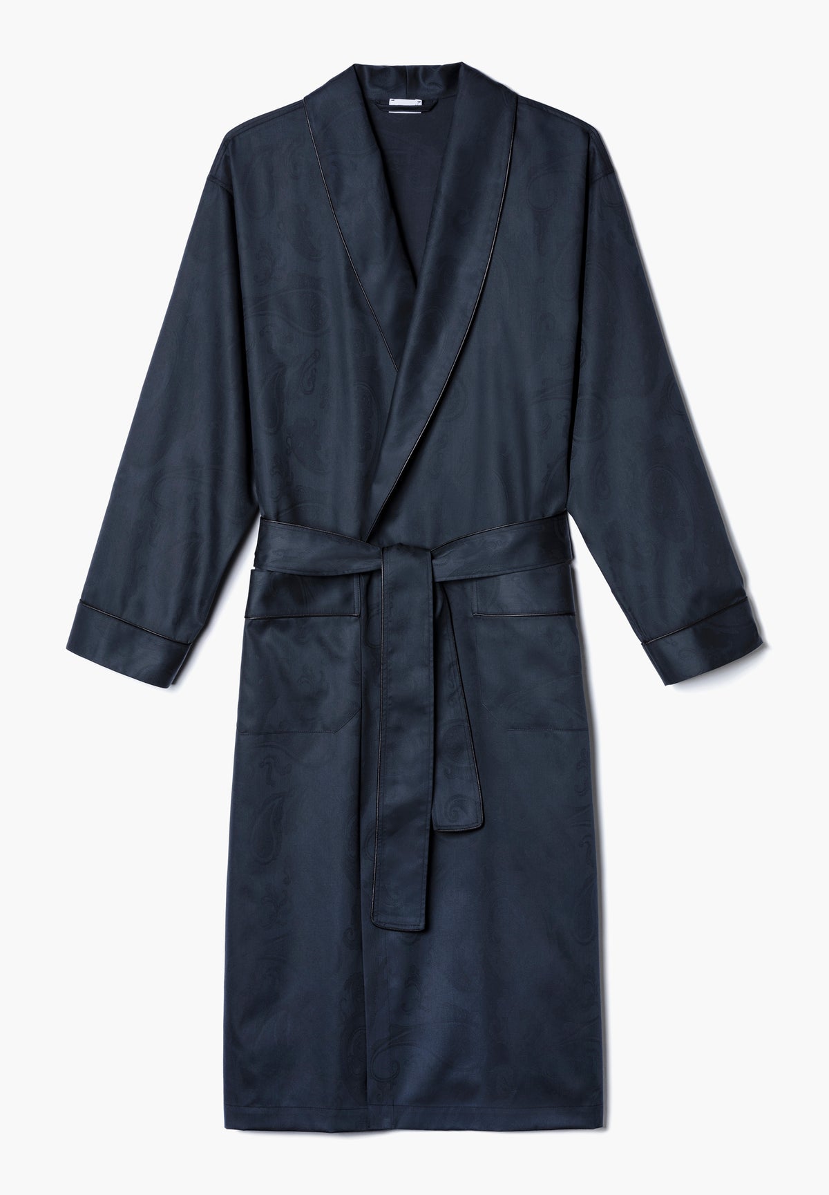 Luxury Jacquard | Morgenmantel lang - midnight
