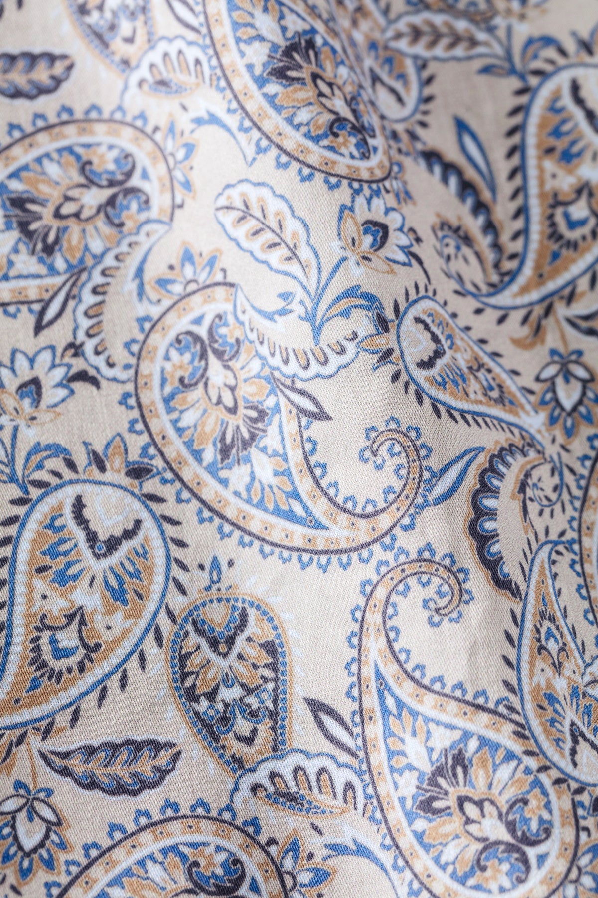 Cotton Sateen Print | Pants Long - paisley taupe