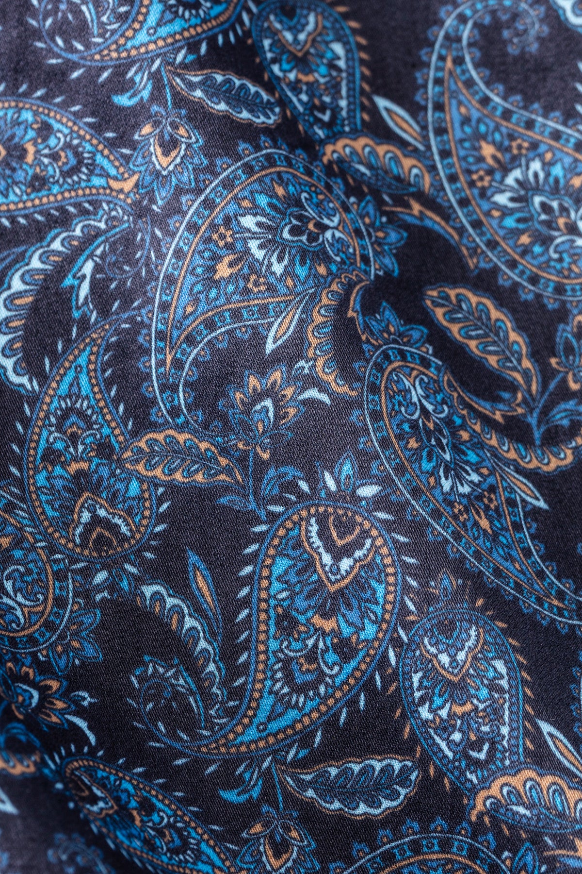Cotton Sateen Print | Pants Long - paisley midnight