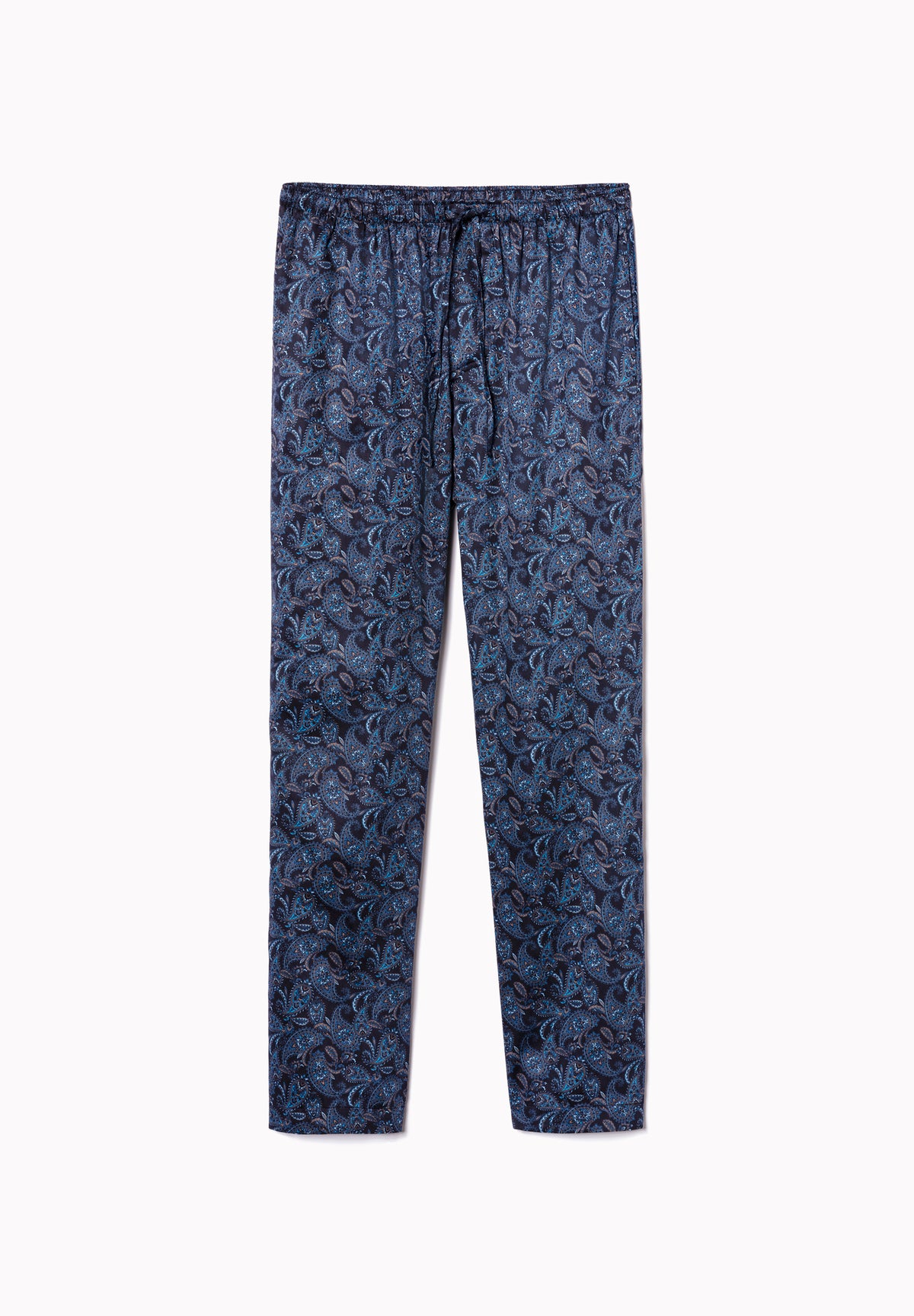 Cotton Sateen Print | Pants Long - paisley midnight