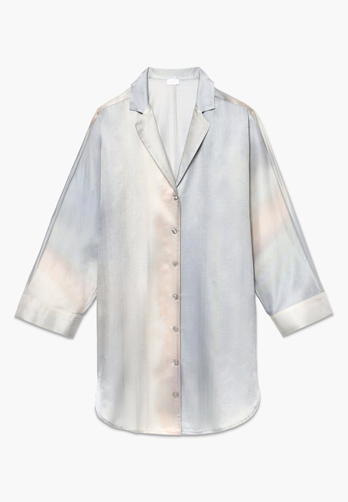 Cotton/Silk Print | Sleepshirt langarm - shades of ombré