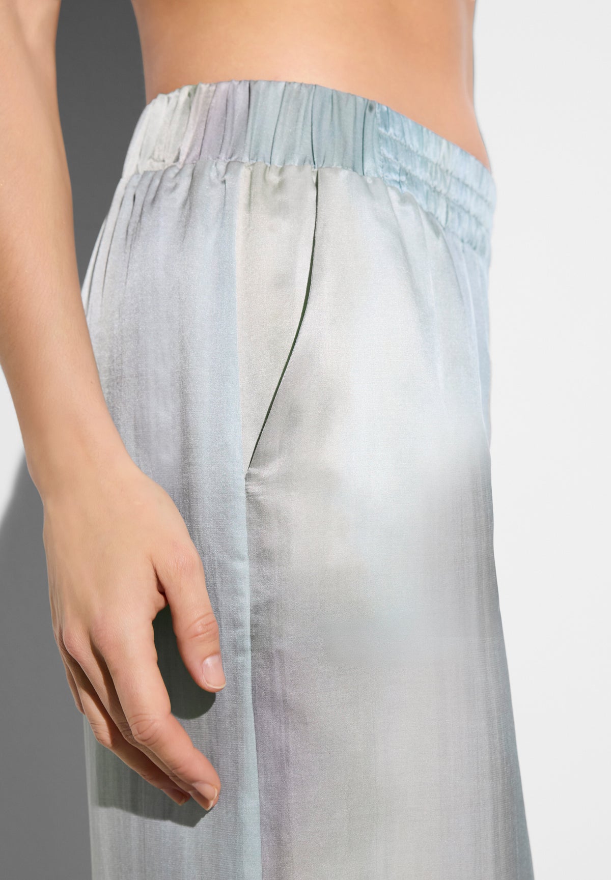 Cotton/Silk Print | Pants Long - shades of ombré