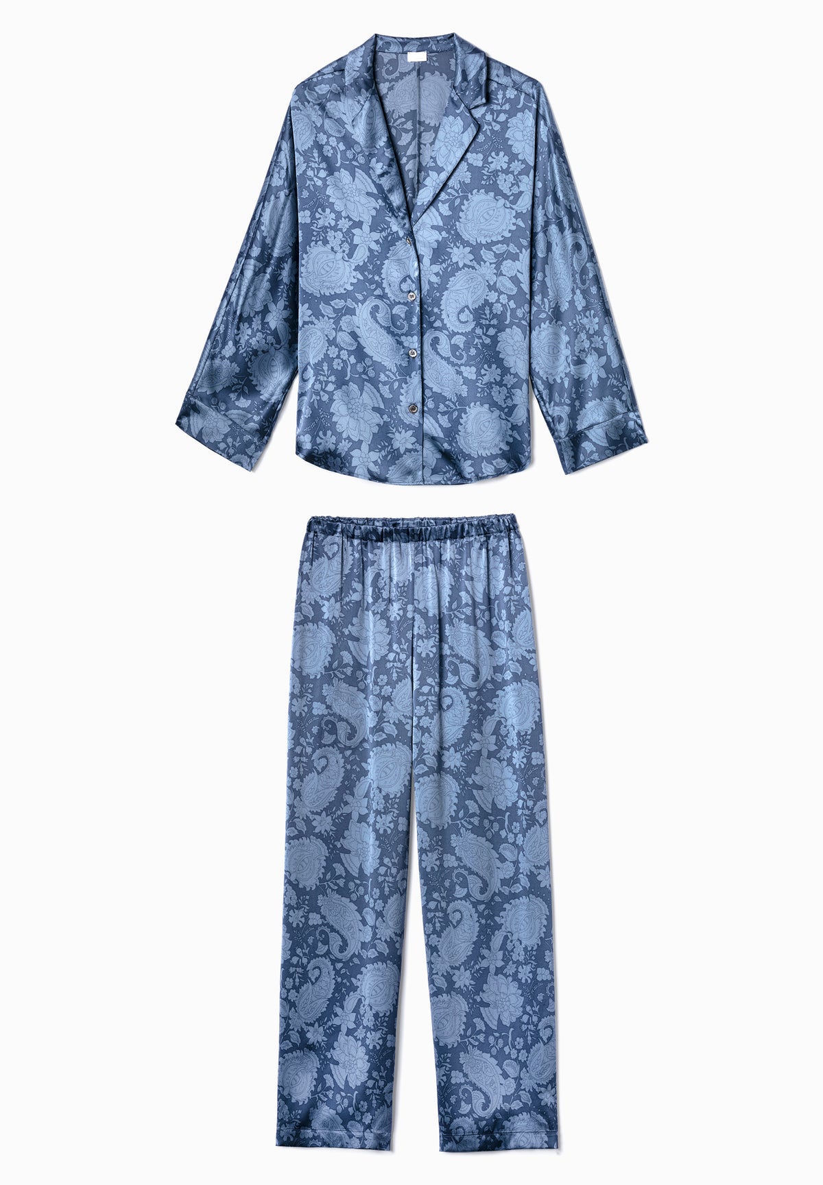 Luxury Silk | Pyjama lang - paisley blue