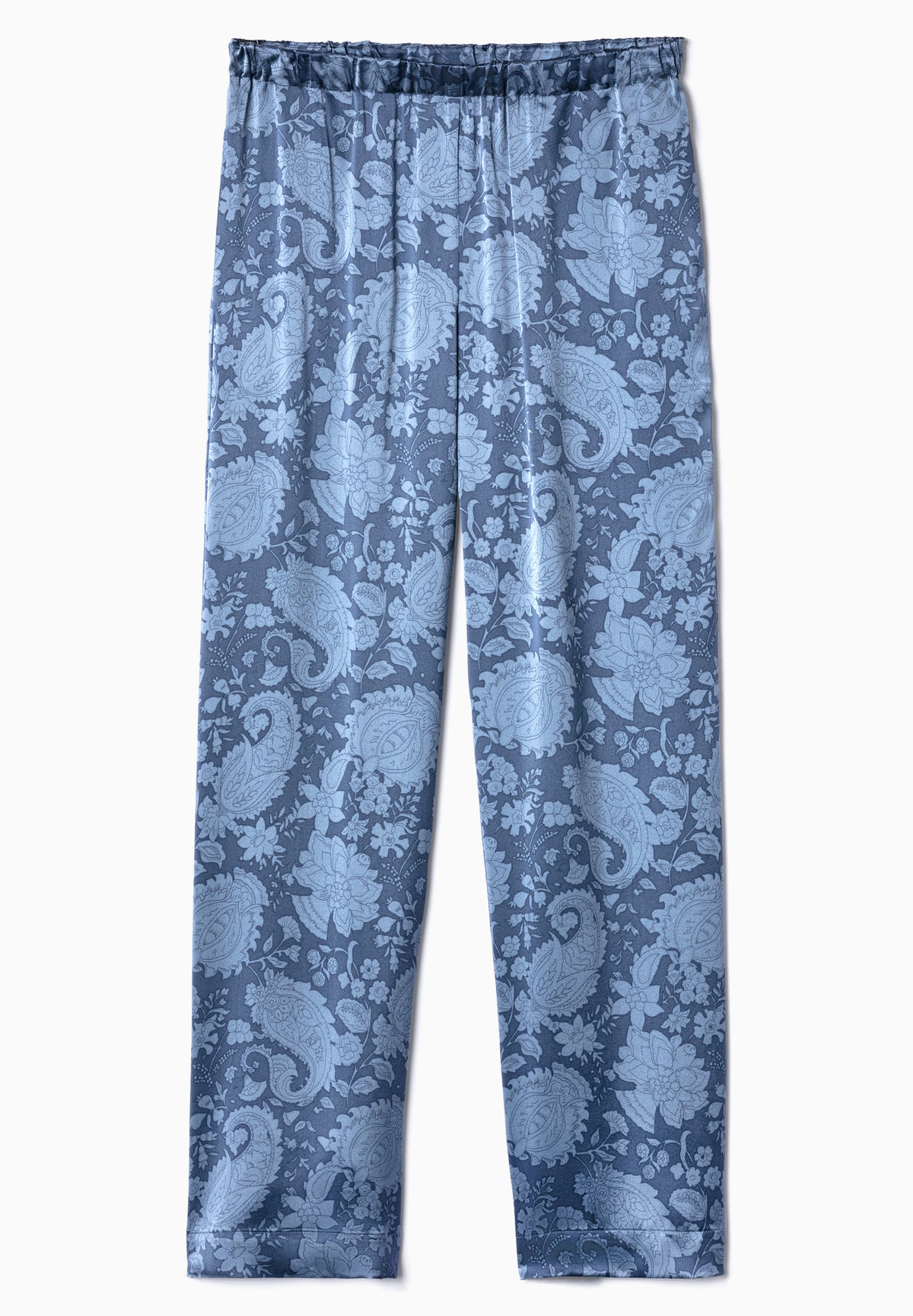 Luxury Silk | Hose lang - paisley blue