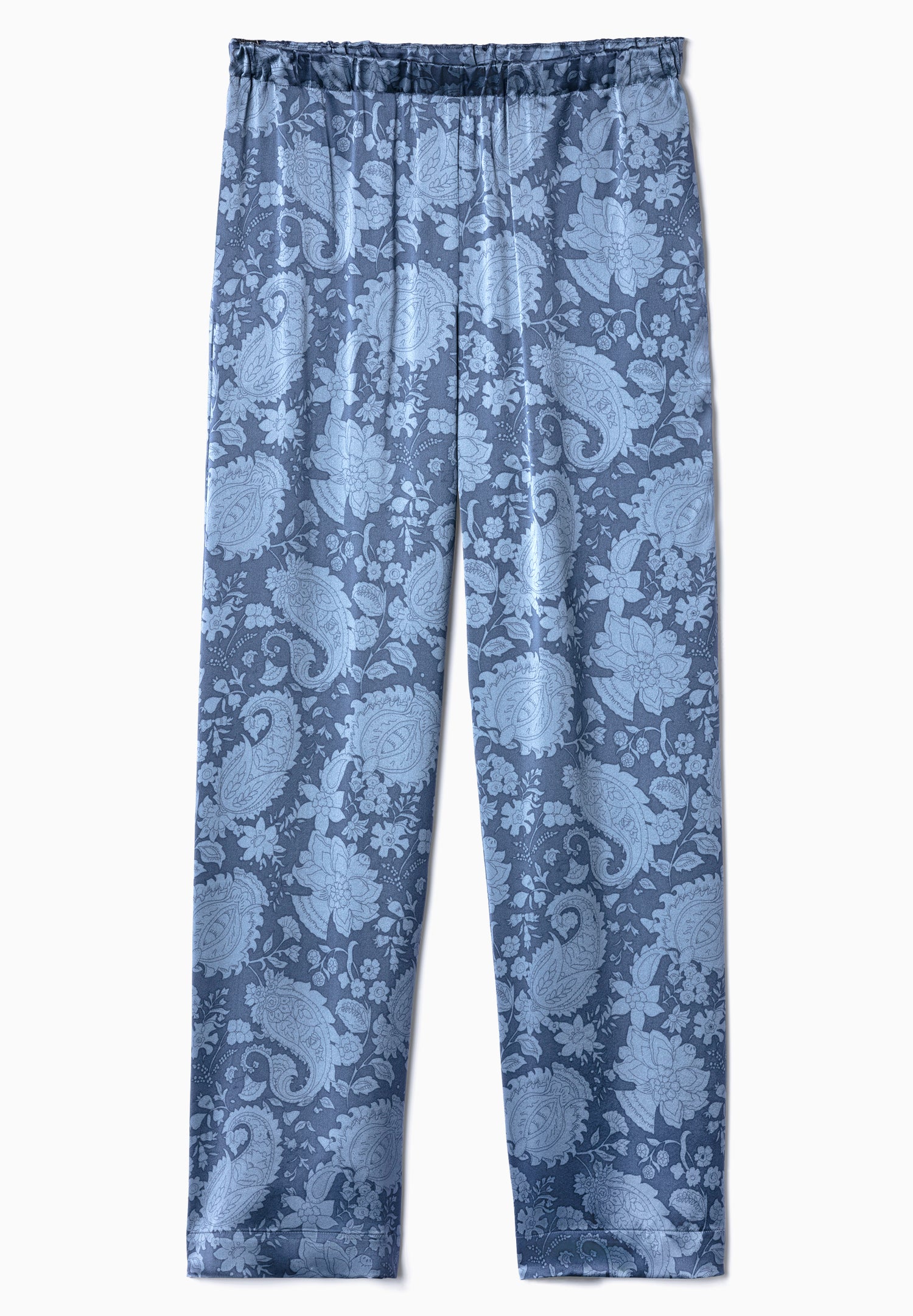 Luxury Silk | Hose lang - paisley blue