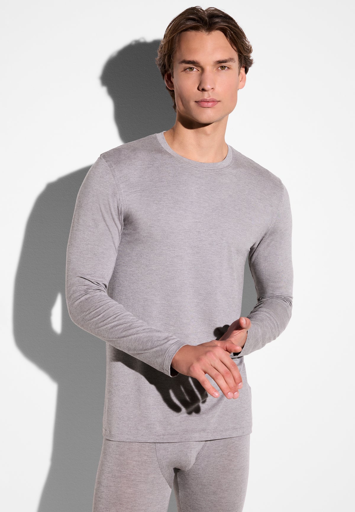 Cozy Comfort | T-Shirt Long Sleeve - grey mélange