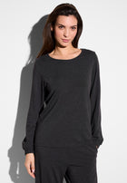 Soft Lounge | T-Shirt langarm - dark grey mélange