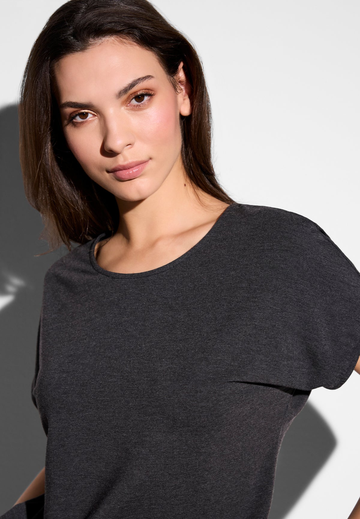 Soft Lounge | T-Shirt kurzarm - dark grey mélange