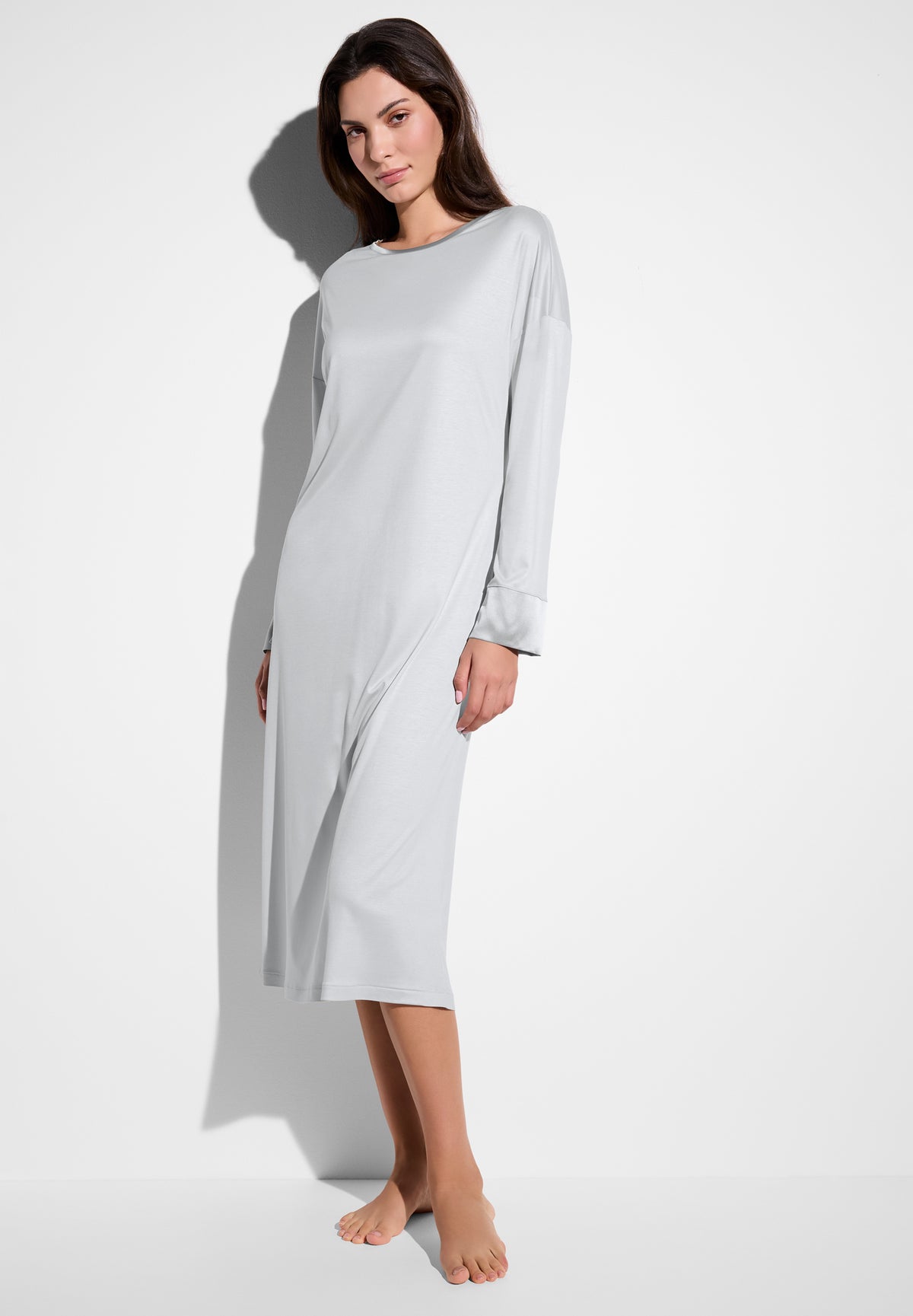 Silk Dreams | Sleepshirt langarm - grey marble