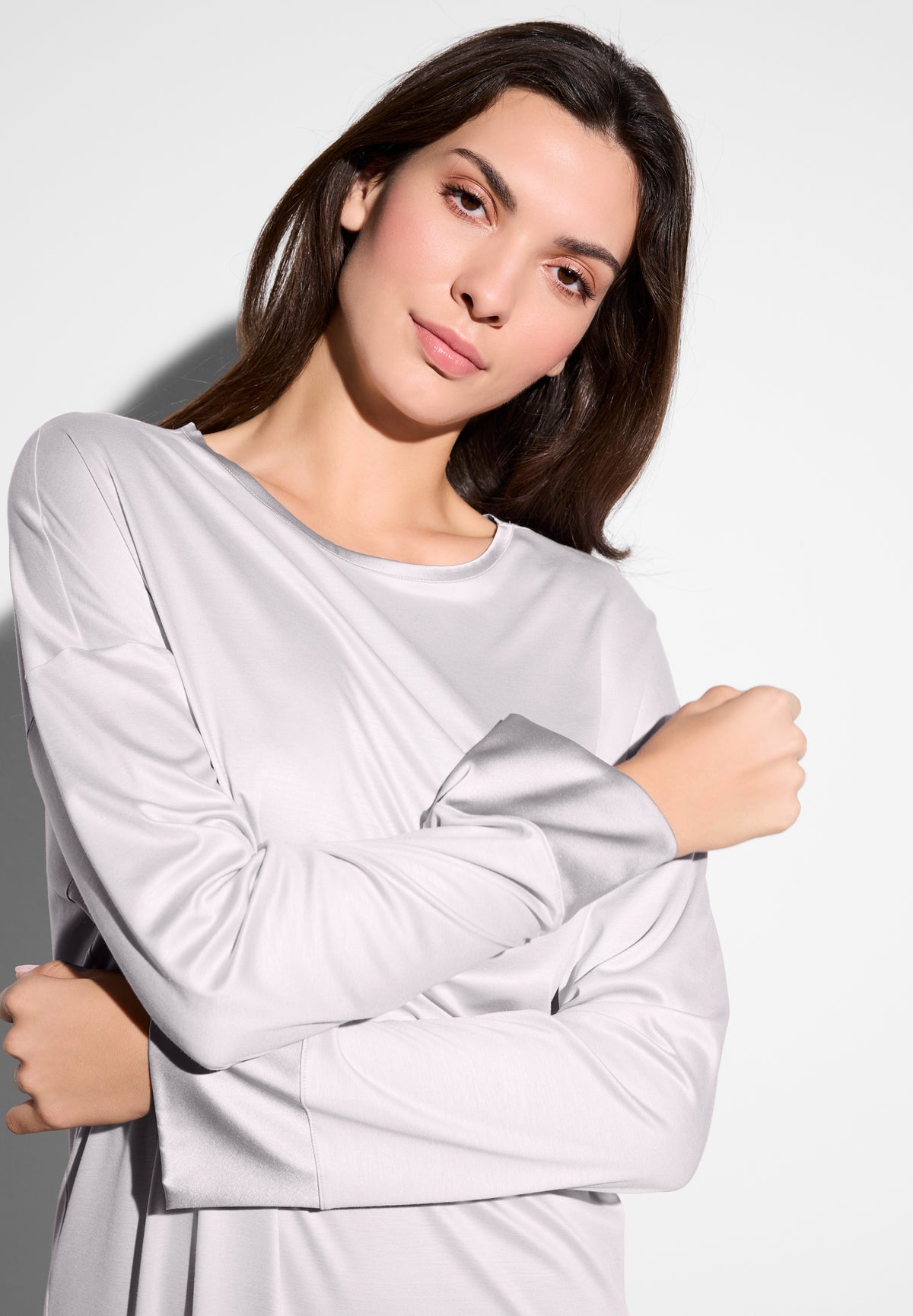 Silk Dreams | Sleepshirt langarm - lilac marble