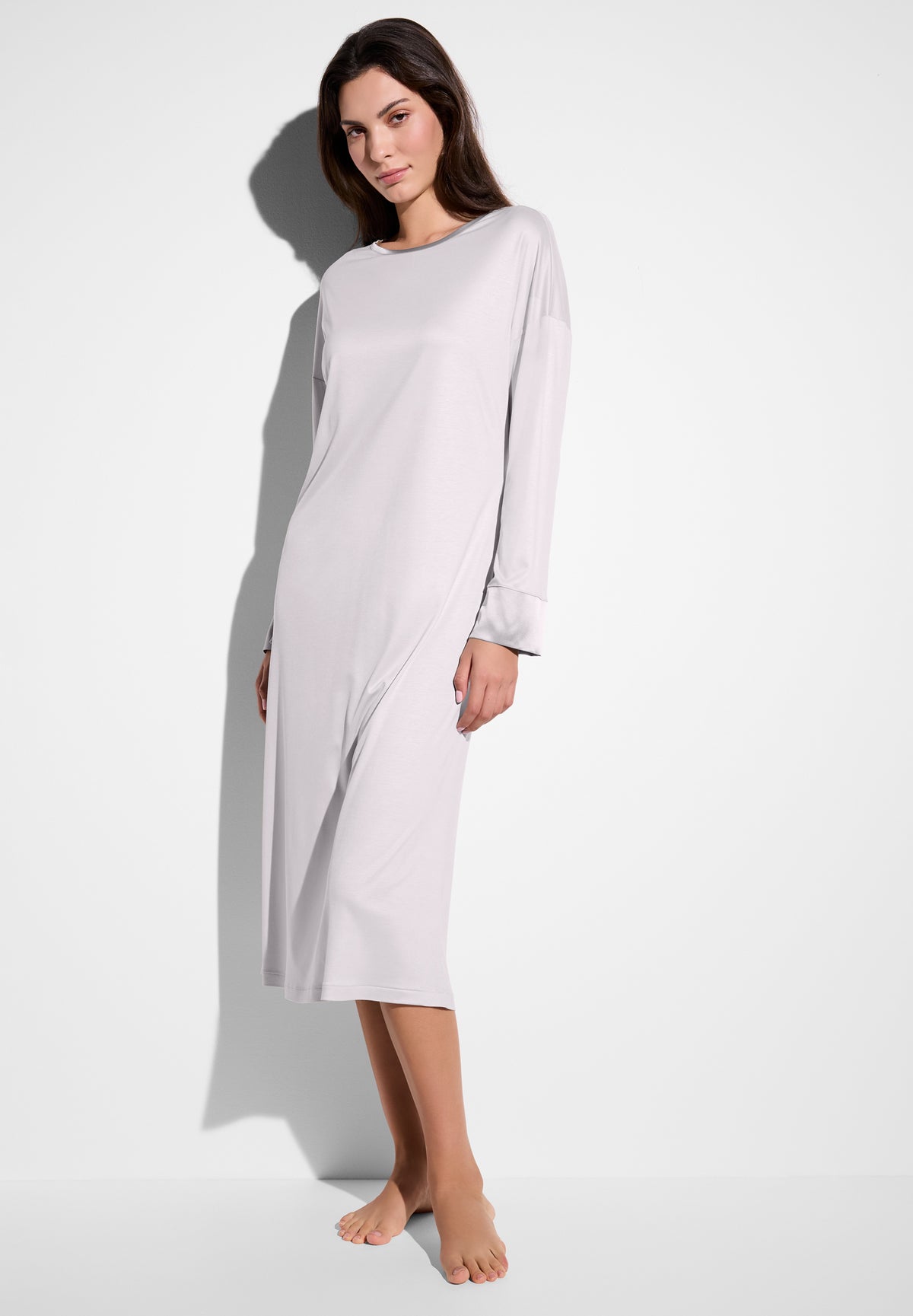 Silk Dreams | Sleepshirt langarm - lilac marble