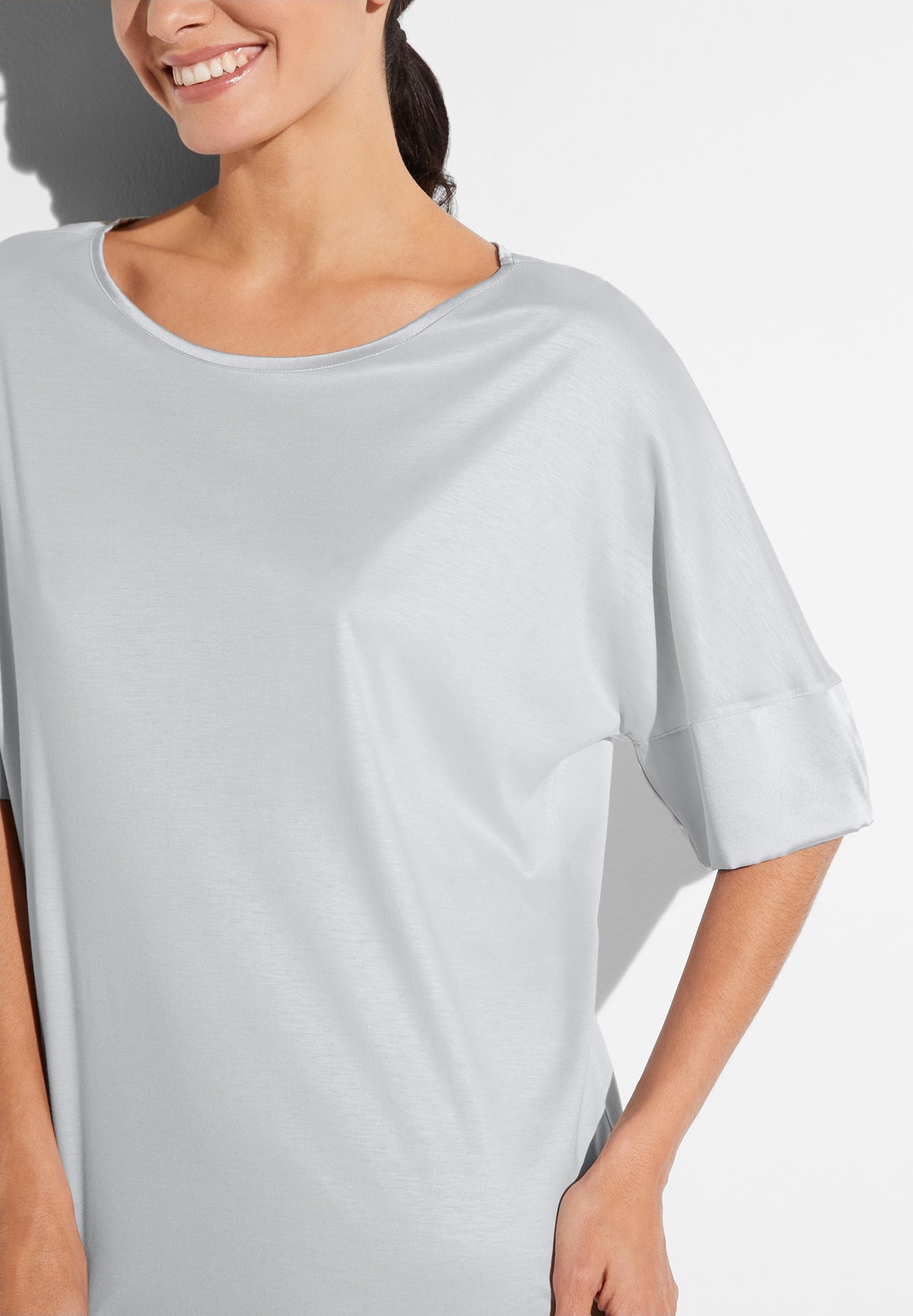 Silk Dreams | Sleepshirt kurzarm - grey marble
