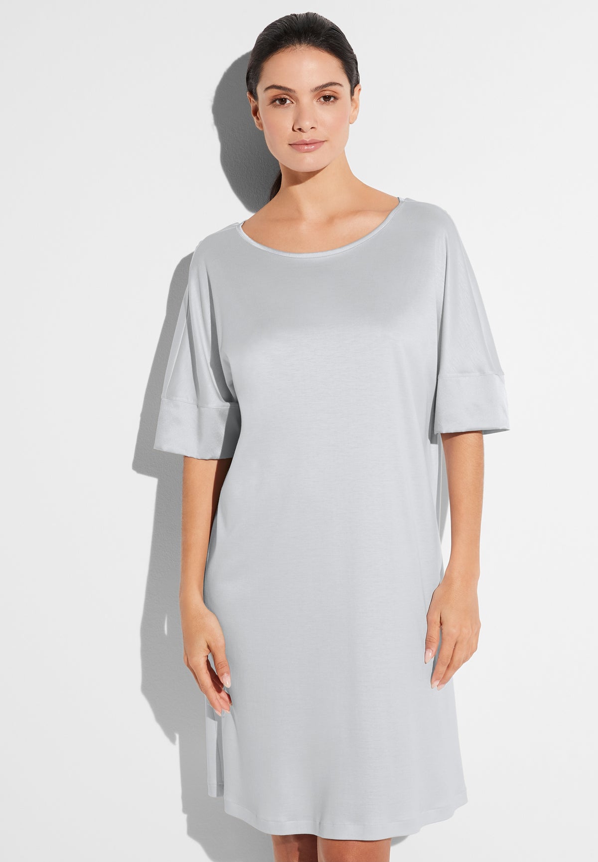 Silk Dreams | Sleepshirt kurzarm - grey marble