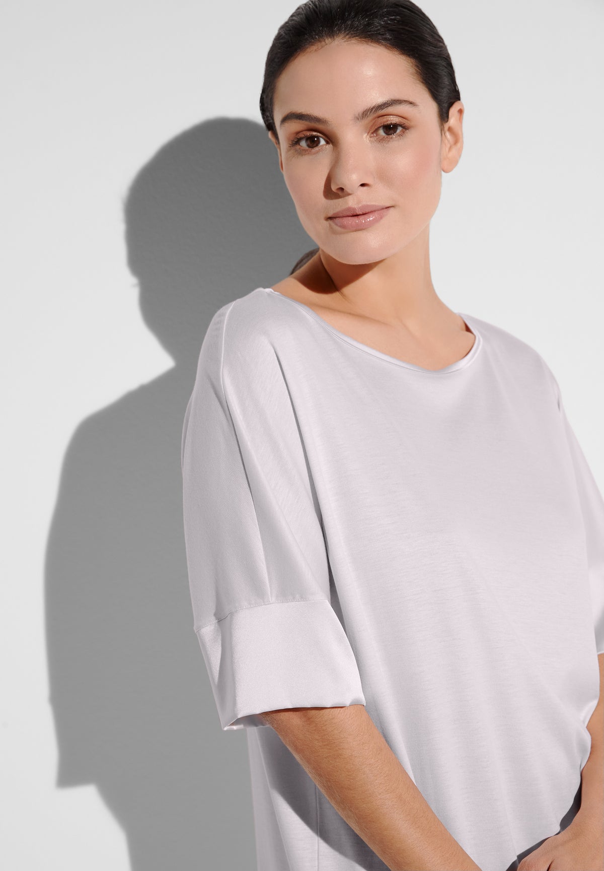 Silk Dreams | Sleepshirt kurzarm - lilac marble