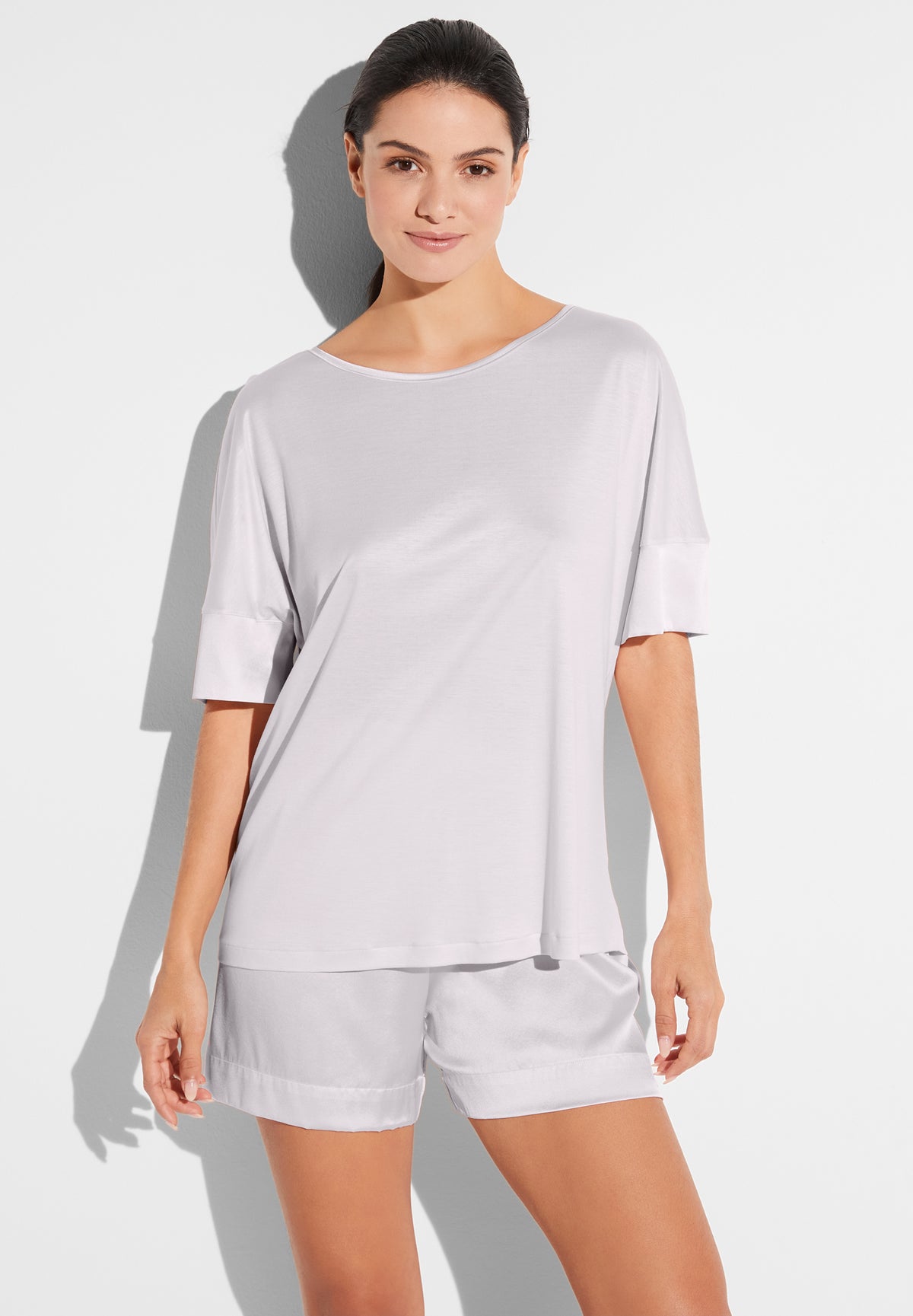 Silk Dreams | Pyjama kurz - lilac marble