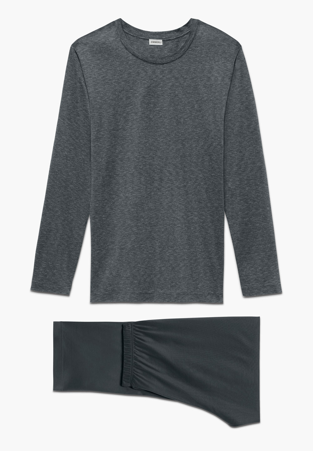 Cotton/Silk Stripes | Pyjama lang - slate stripe