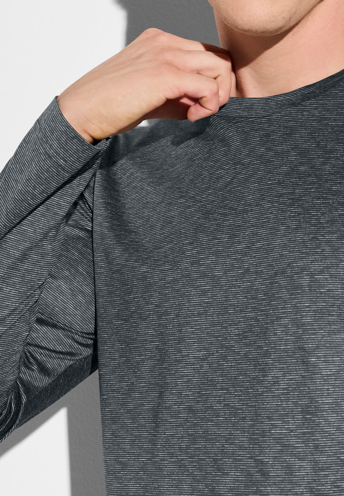 Cotton/Silk Stripes | Pyjama lang - slate stripe