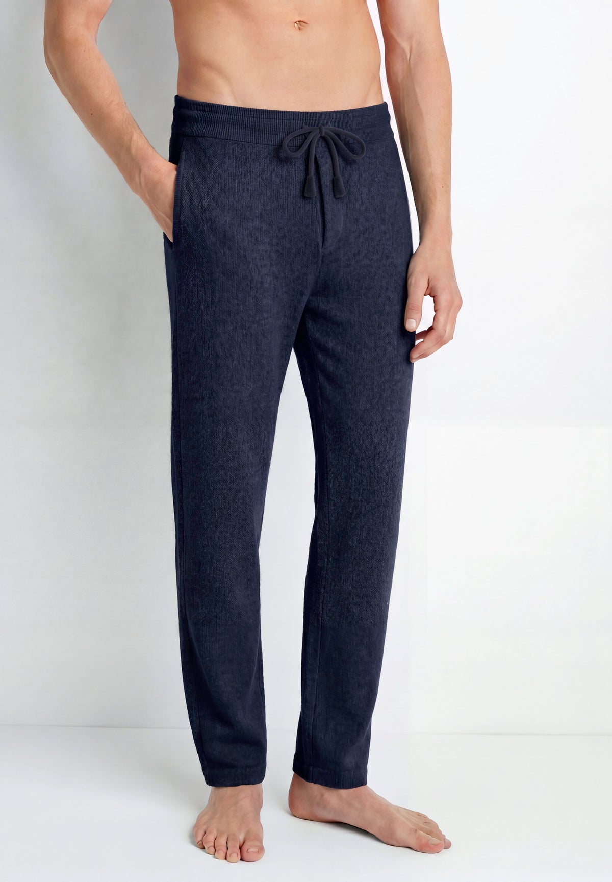 Luxury Cashmere Hose lang | 100% Kaschmir, Gestrickt, Regular Fit - navy
