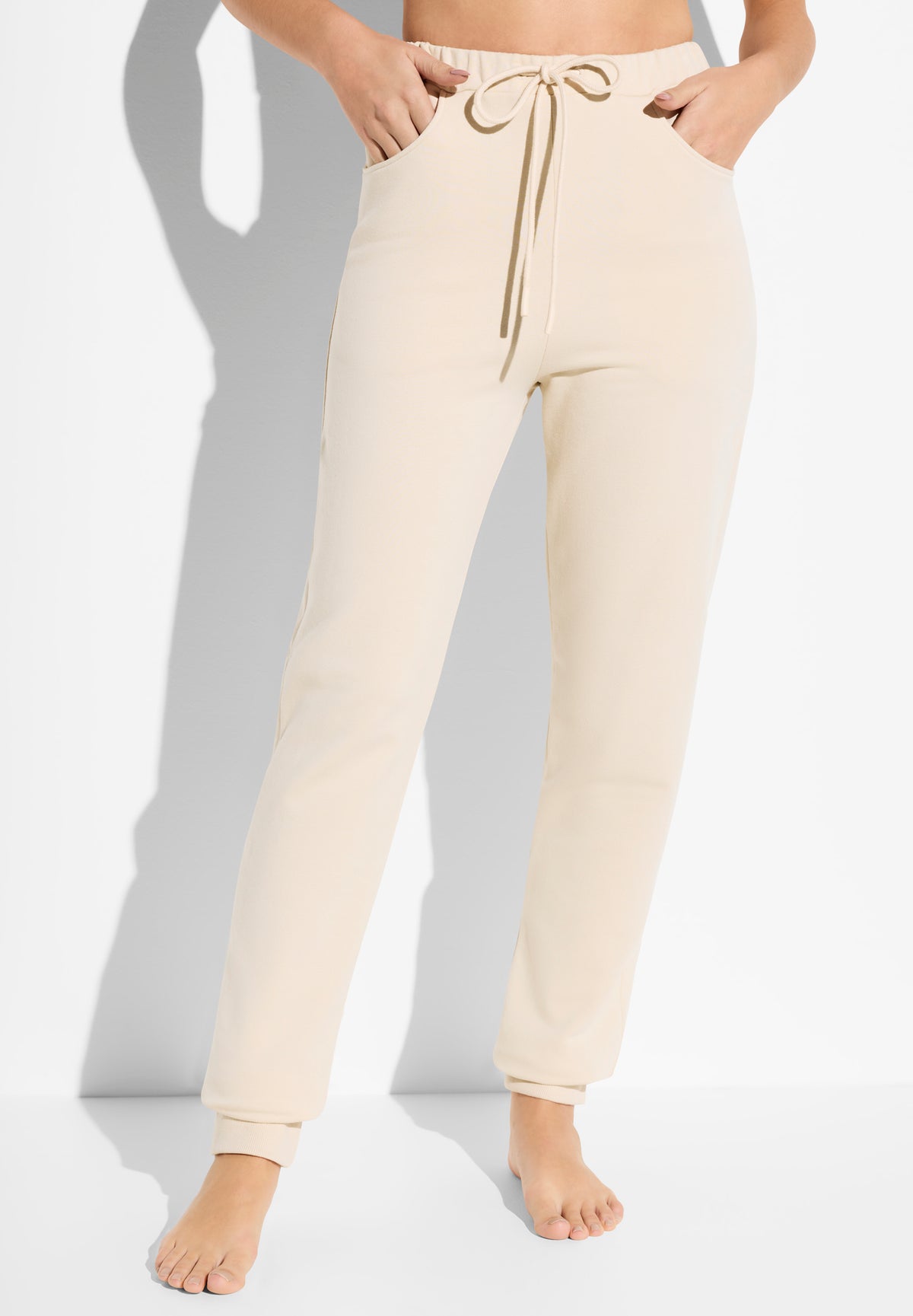Winter Lounge | Hose lang mit Bündchen - beige