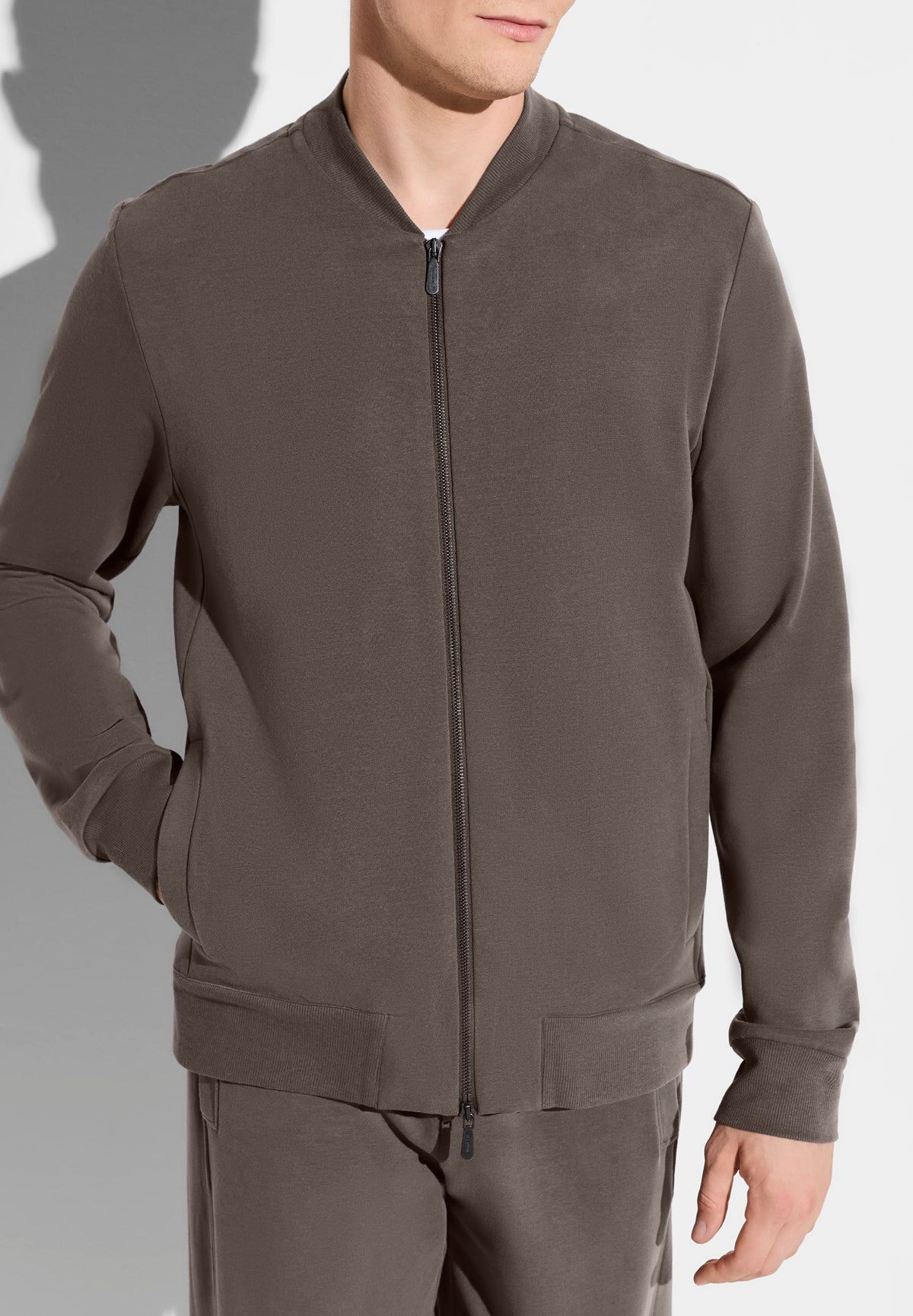 Winter Lounge | Veste à col baseball - chestnut