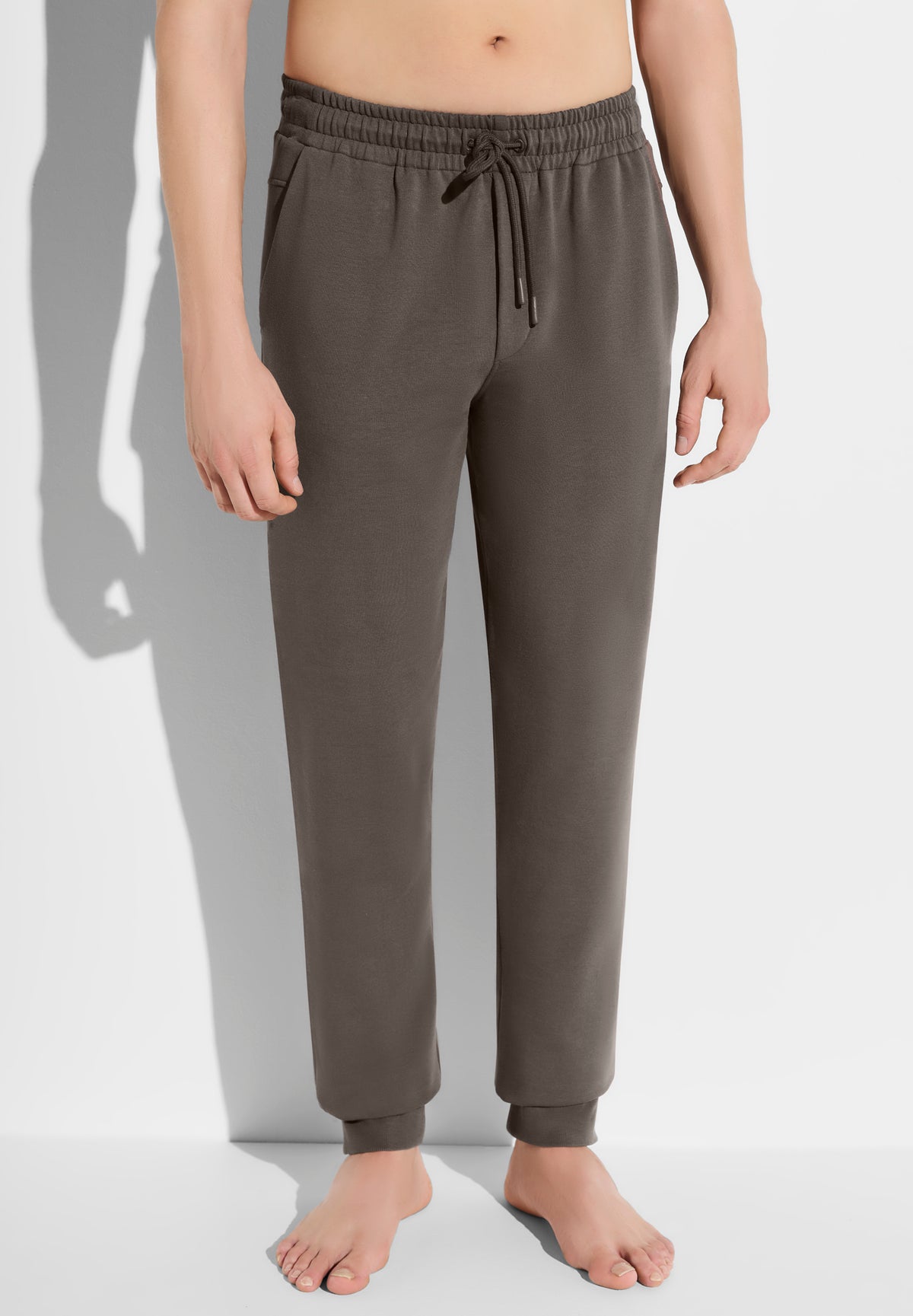 Winter Lounge | Hose lang mit Bündchen - chestnut