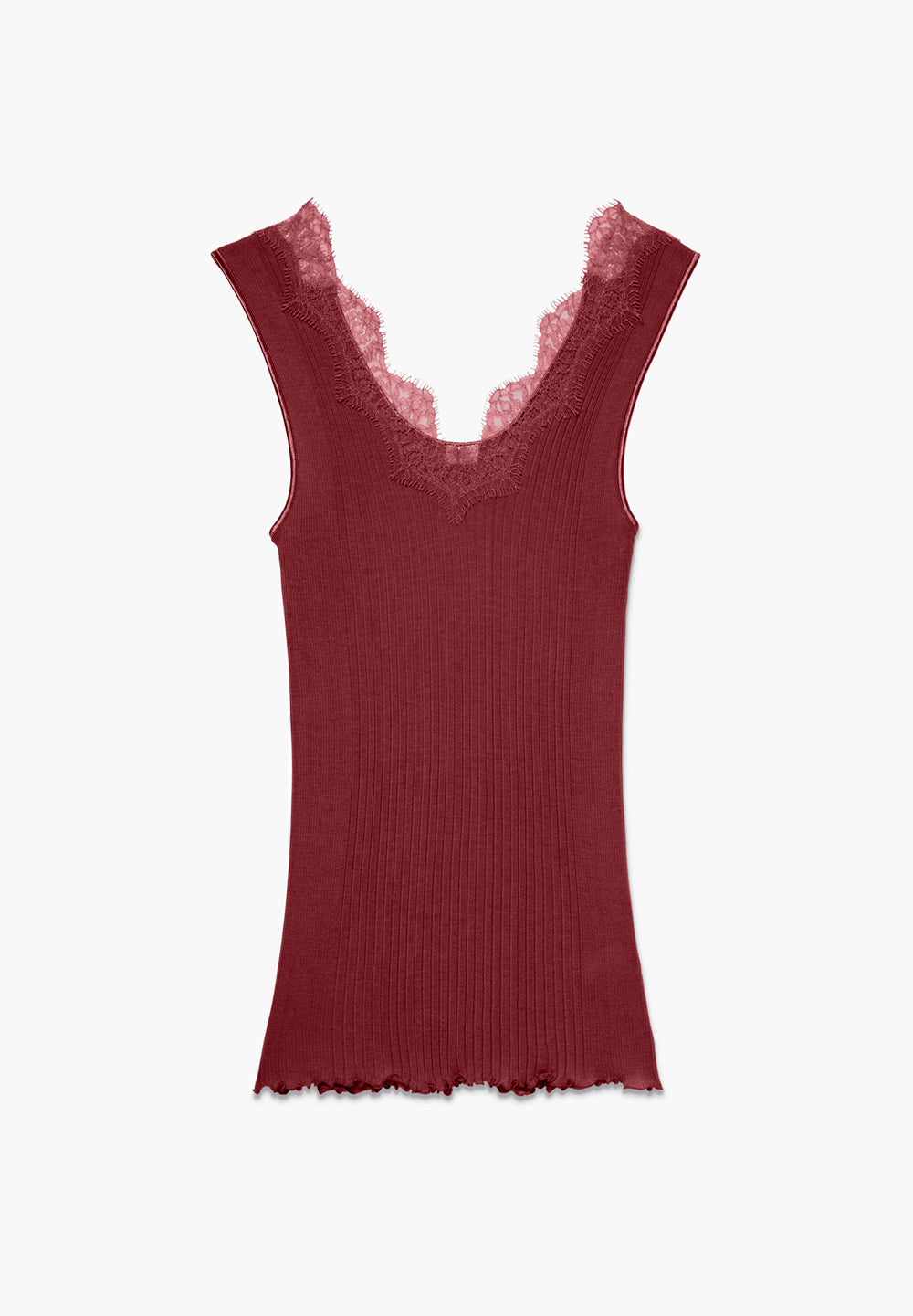 Richelieu | Top, ikonische Rippe mit Wimpernspitze - cranberry