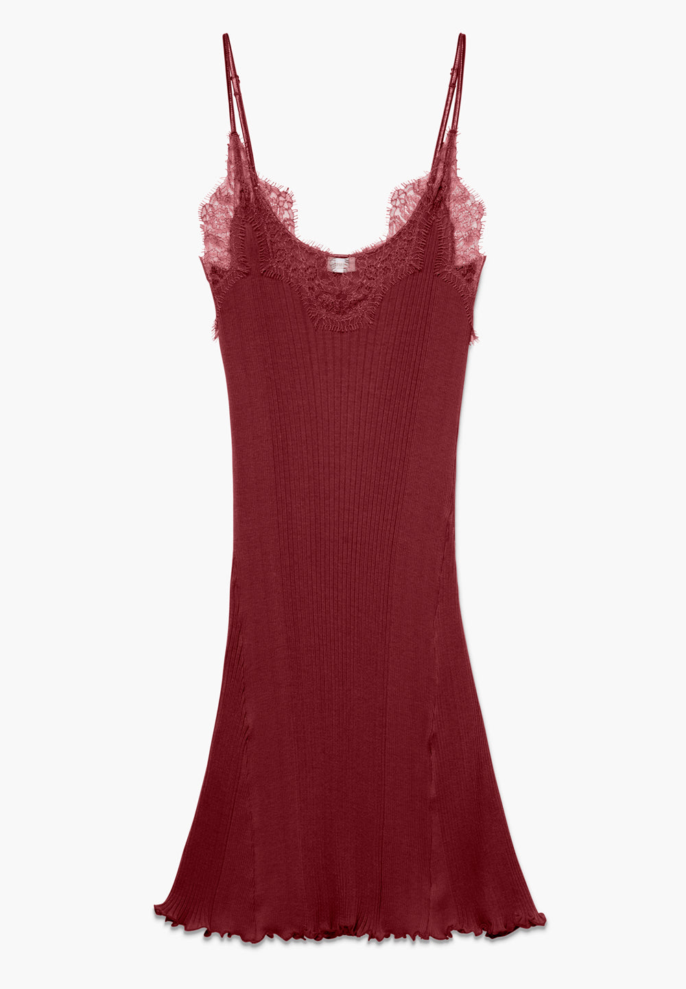 Richelieu | Negligé, Iconic Rib with Eyelash Lace - cranberry