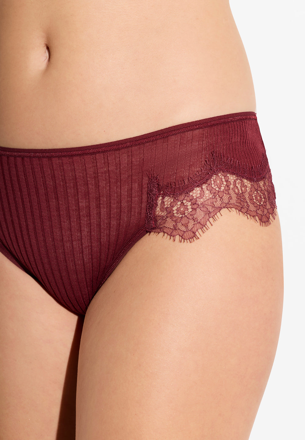 Richelieu | Slip, ikonische Rippe mit Wimpernspitze - cranberry