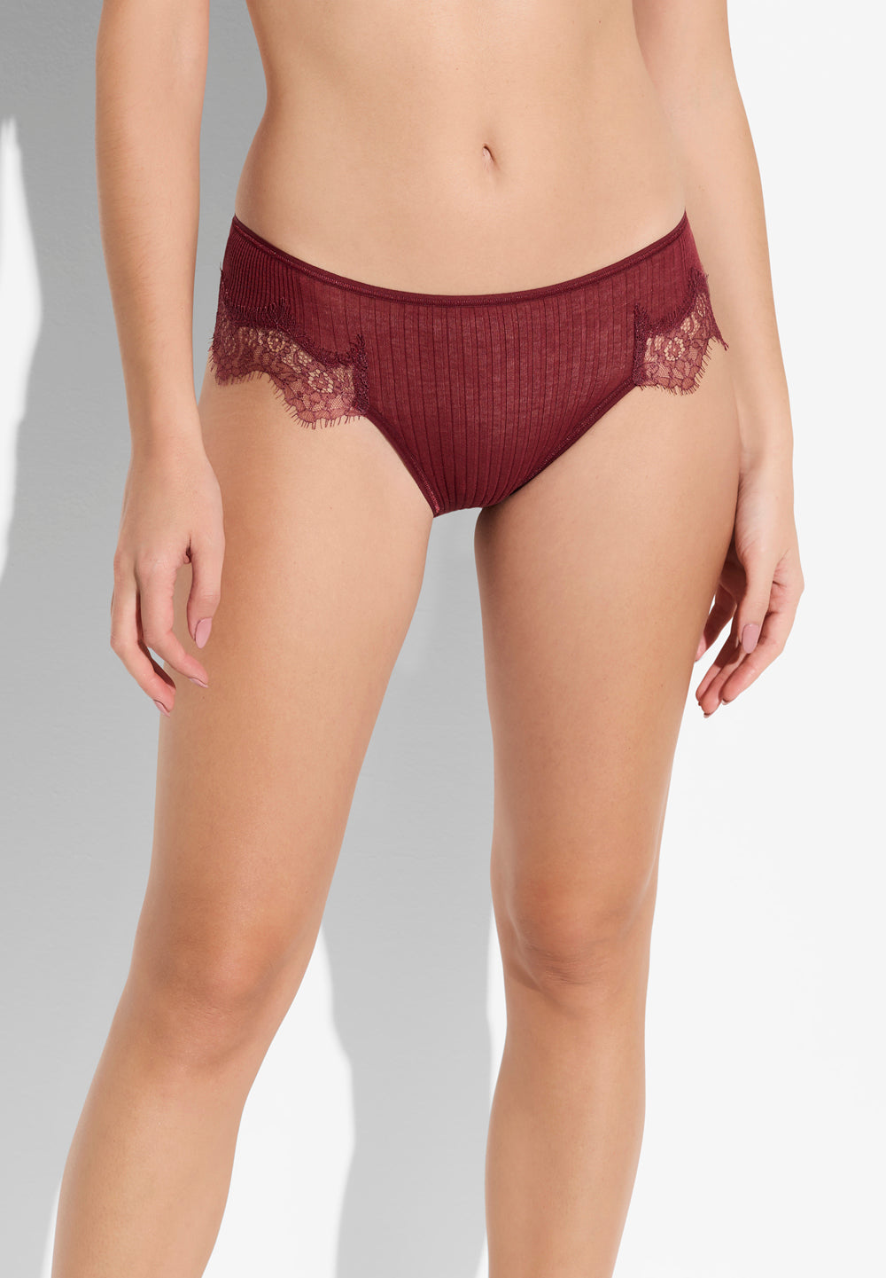 Richelieu | Slip, ikonische Rippe mit Wimpernspitze - cranberry