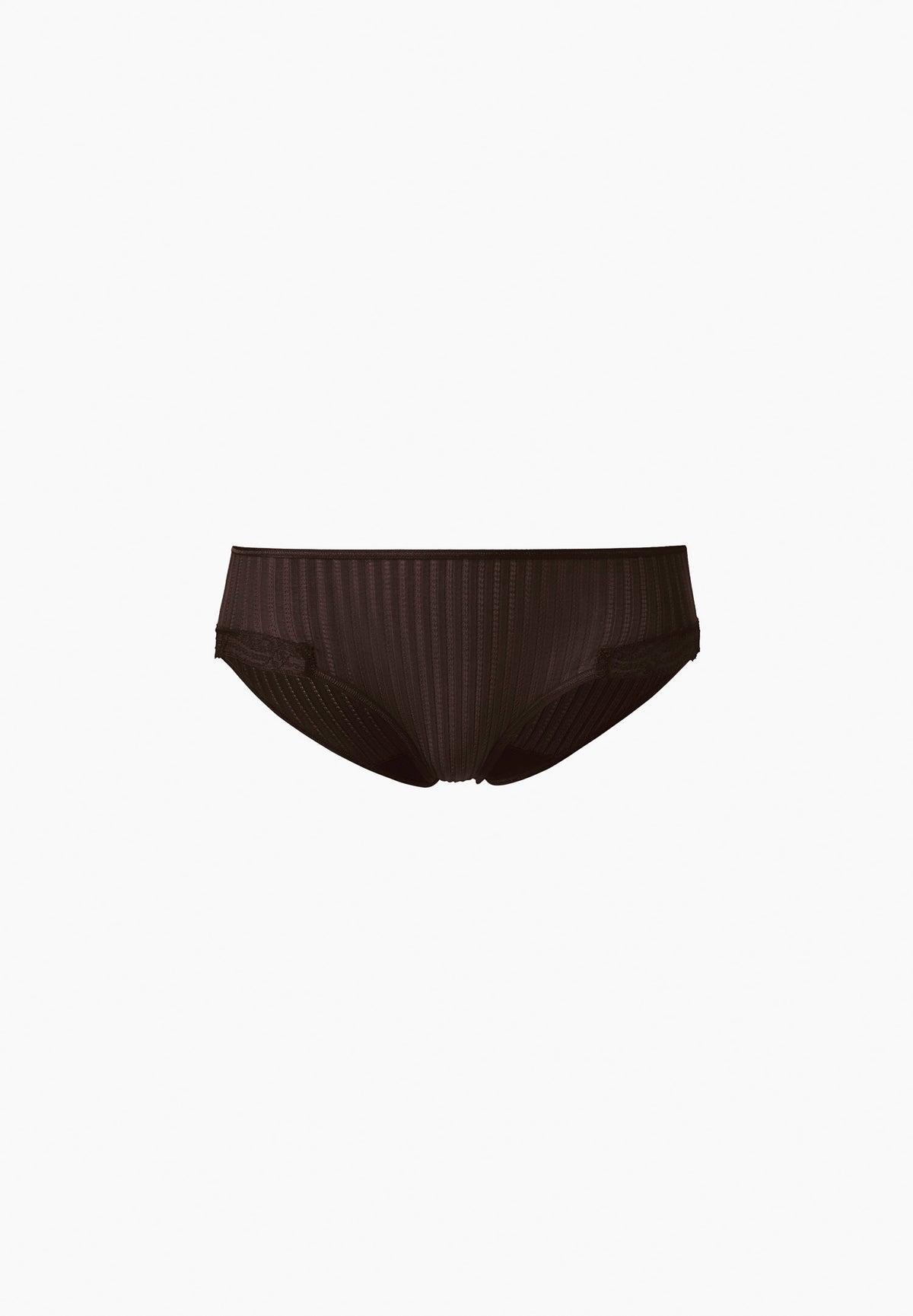 Maude Privé | Briefs in Ajouré Rib with Calais Lace - espresso