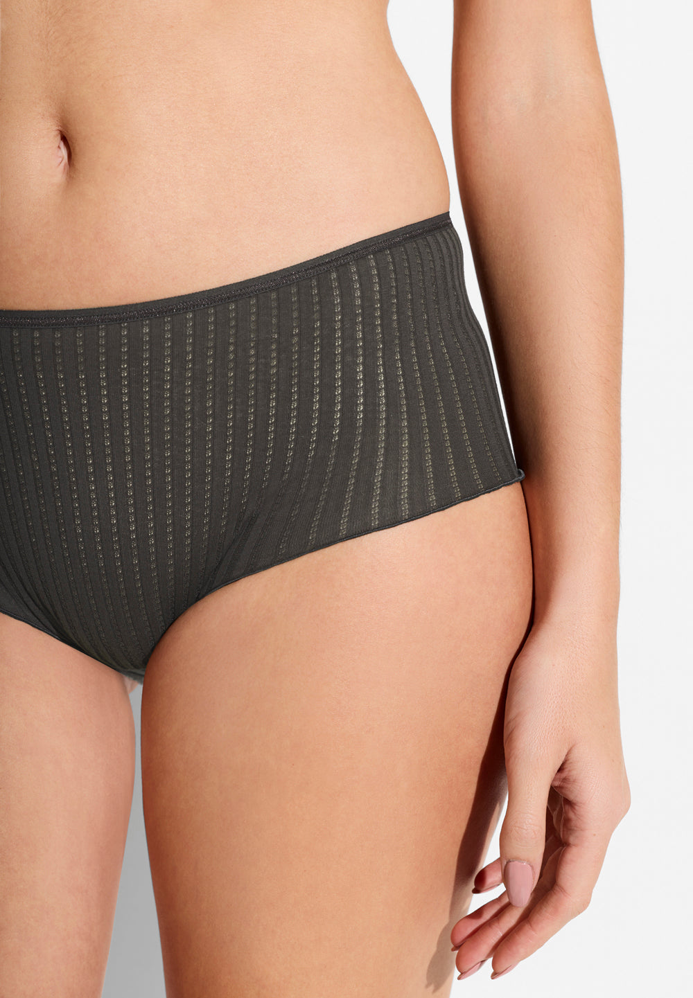 Maude Privé | Panty / Boyshorts aus Ajouré-Rippe - espresso