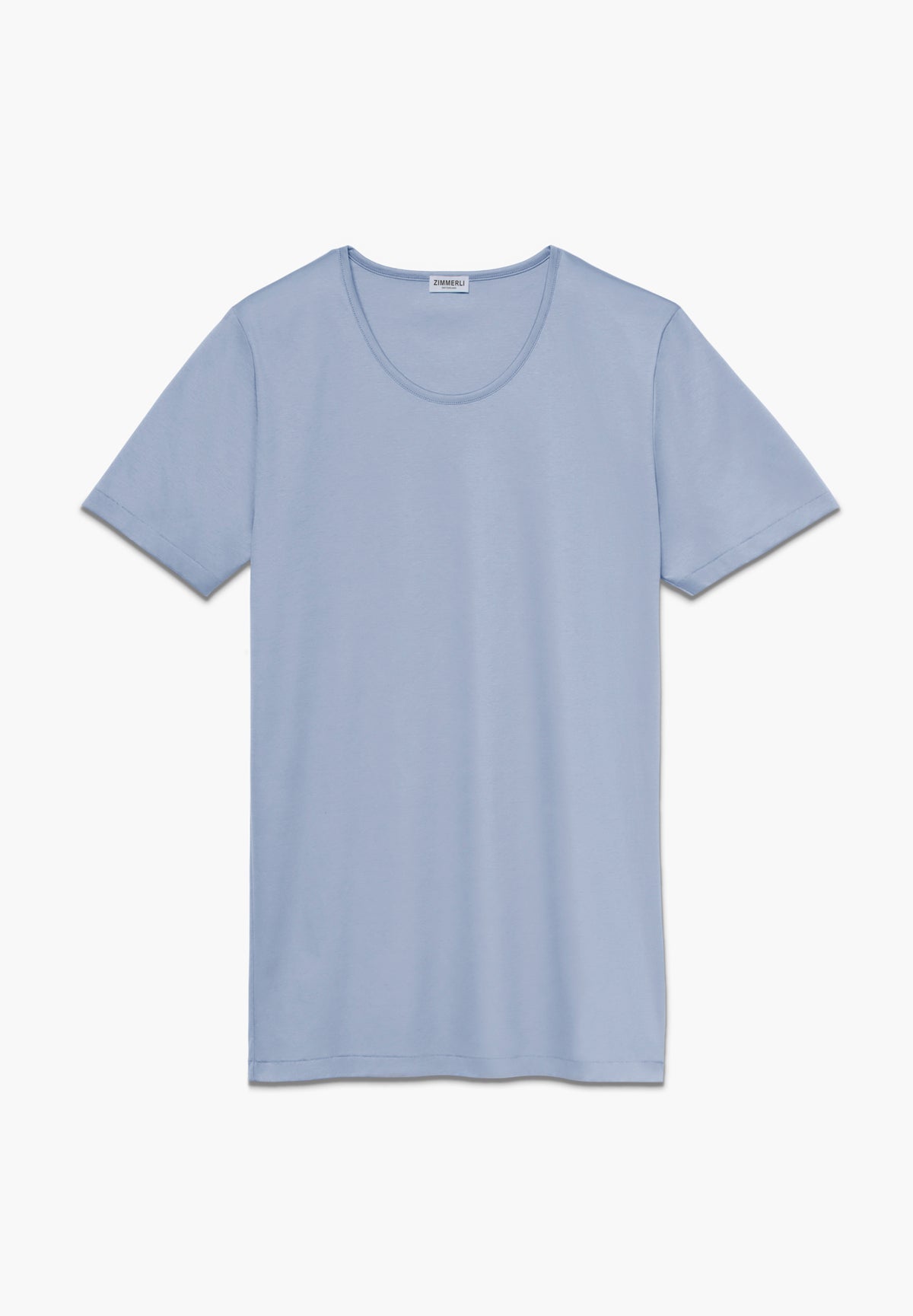 Sea Island | T-Shirt kurzarm, Rundhals schmaler Kragen - mountain blue