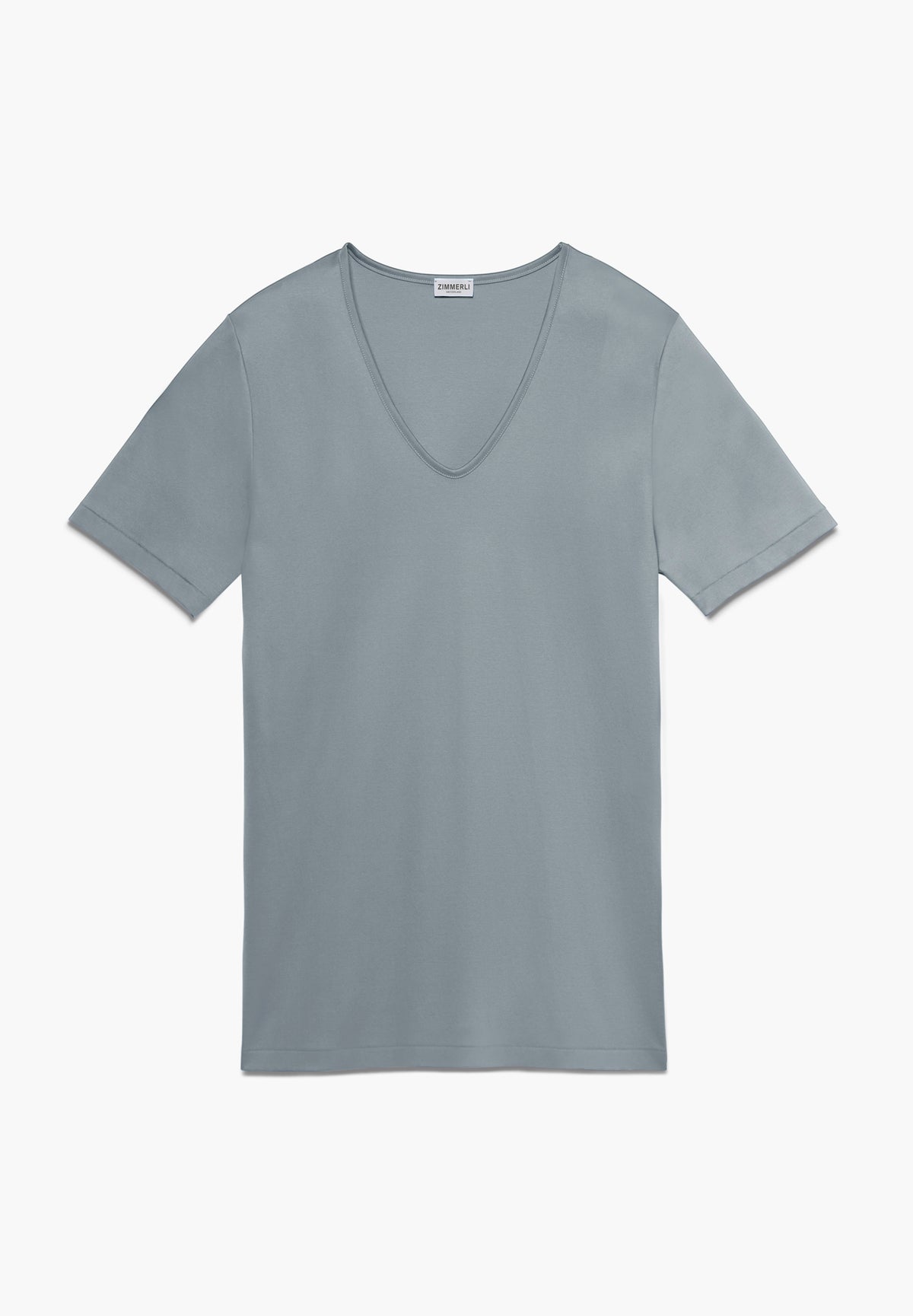 Sea Island | T-Shirt kurzarm V-Ausschnitt - light slate