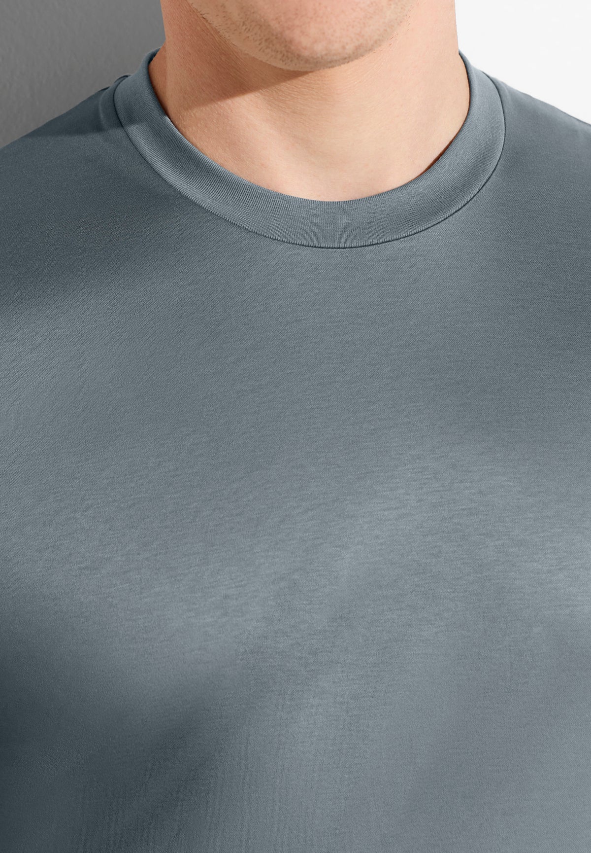 Sea Island | T-Shirt kurzarm, Rundhals, Regular Fit - light slate