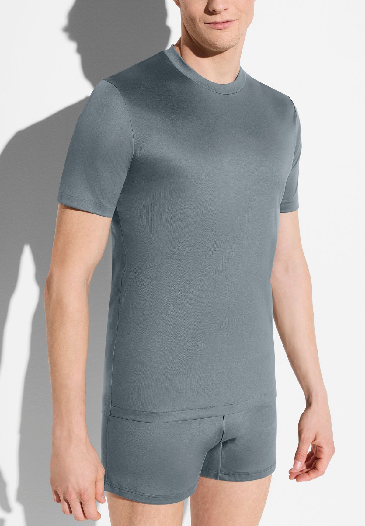 Sea Island | T-Shirt kurzarm, Rundhals, Regular Fit - light slate