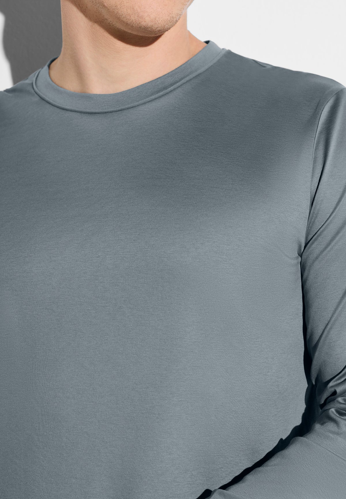Sea Island | T-Shirt langarm - light slate
