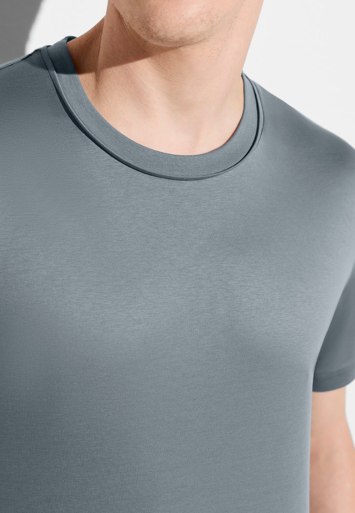 Sea Island | T-Shirt kurzarm, Rundhals, Relaxed Fit - light slate