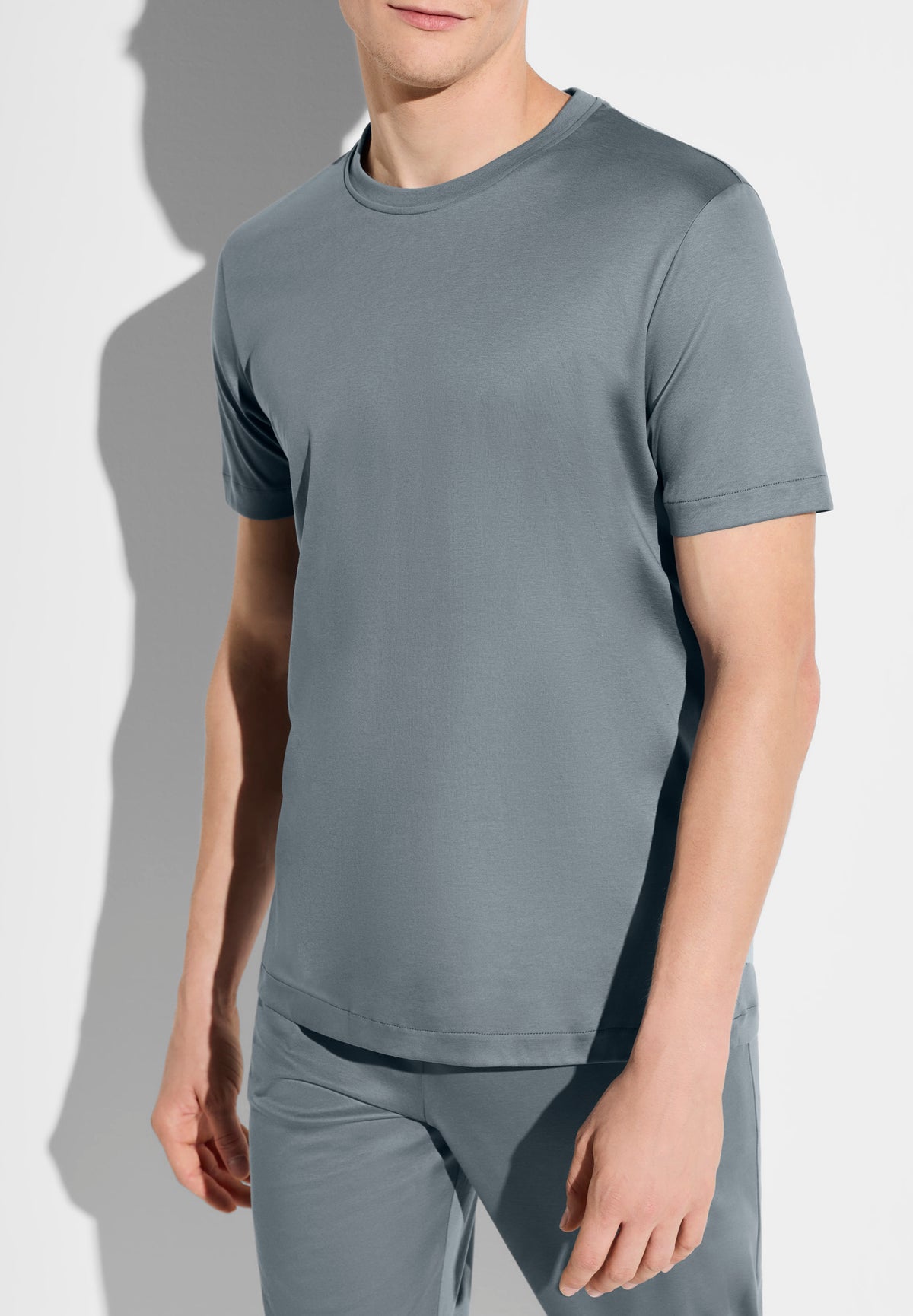 Sea Island | T-shirt à manches courtes, col rond, Relaxed Fit - light slate