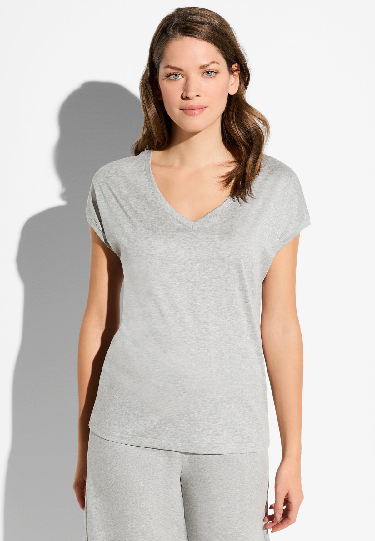 Sea Island Limited | T-Shirt kurzarm V-Ausschnitt - grey mélange