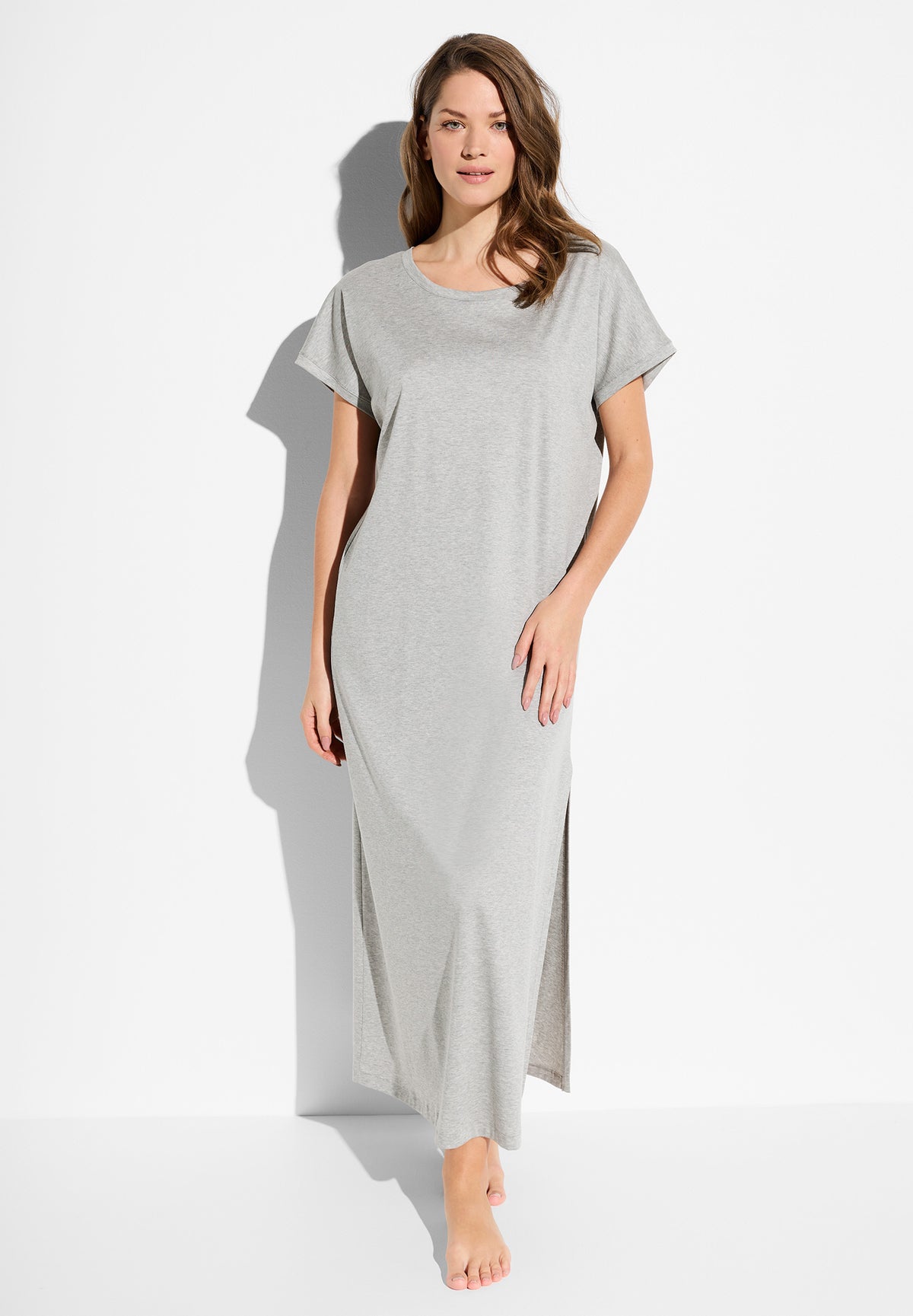 Sea Island Limited | Langes Kleid kurzarm - grey mélange
