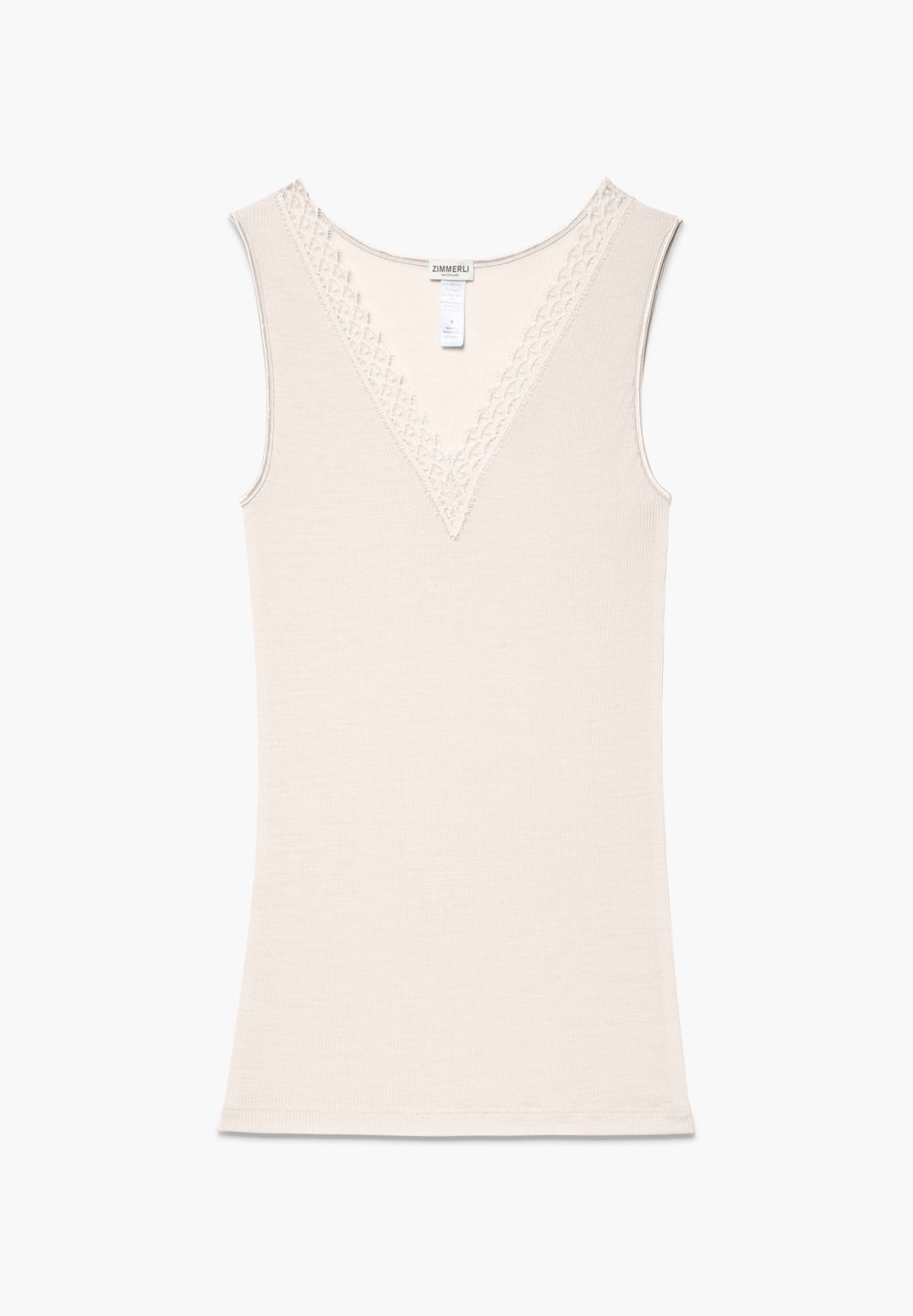 Wool & Silk | Top, 2x2 Rippe mit Wimpernspitze - dove