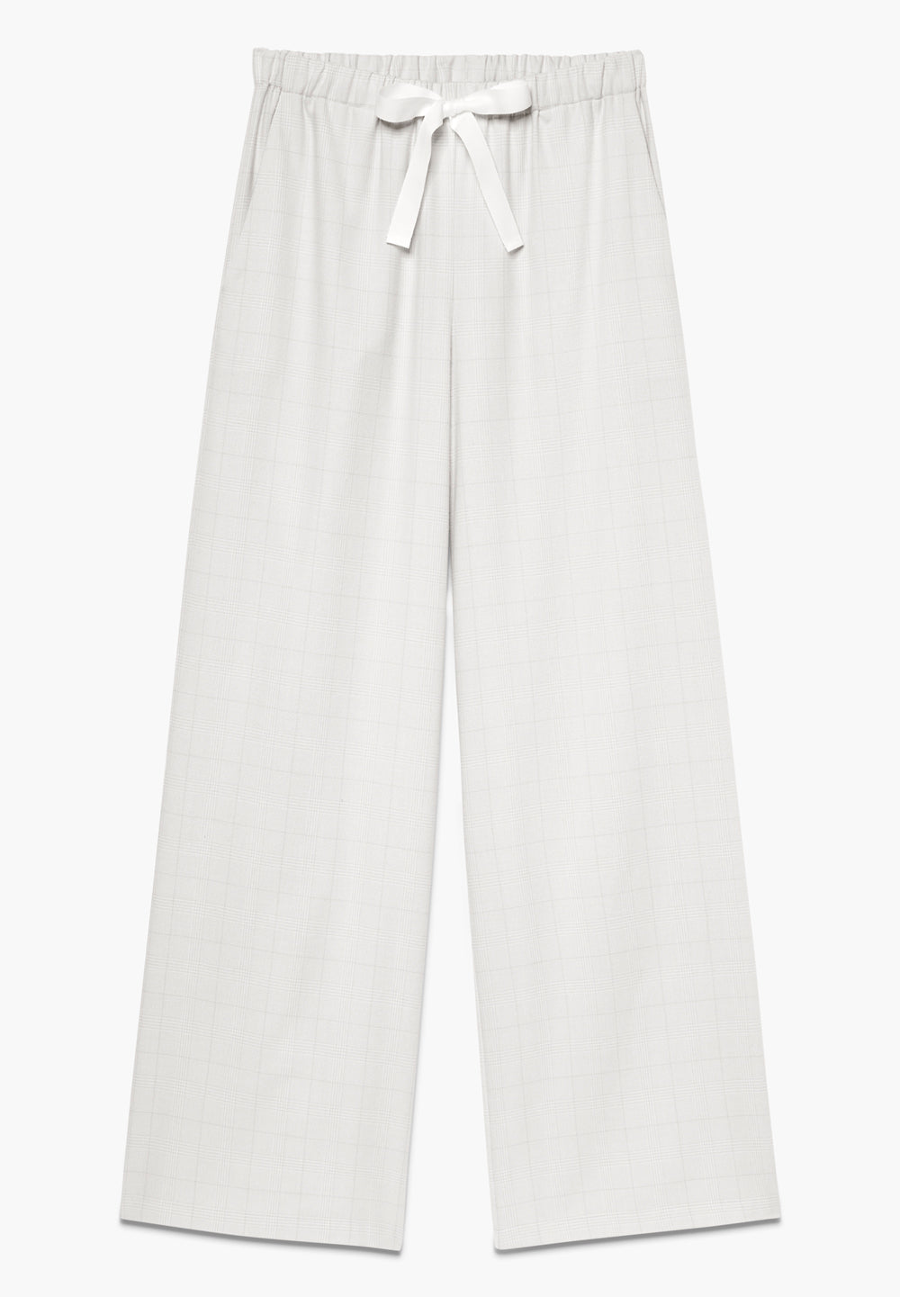 Flannel Merino Blend | Pants Long - grey check