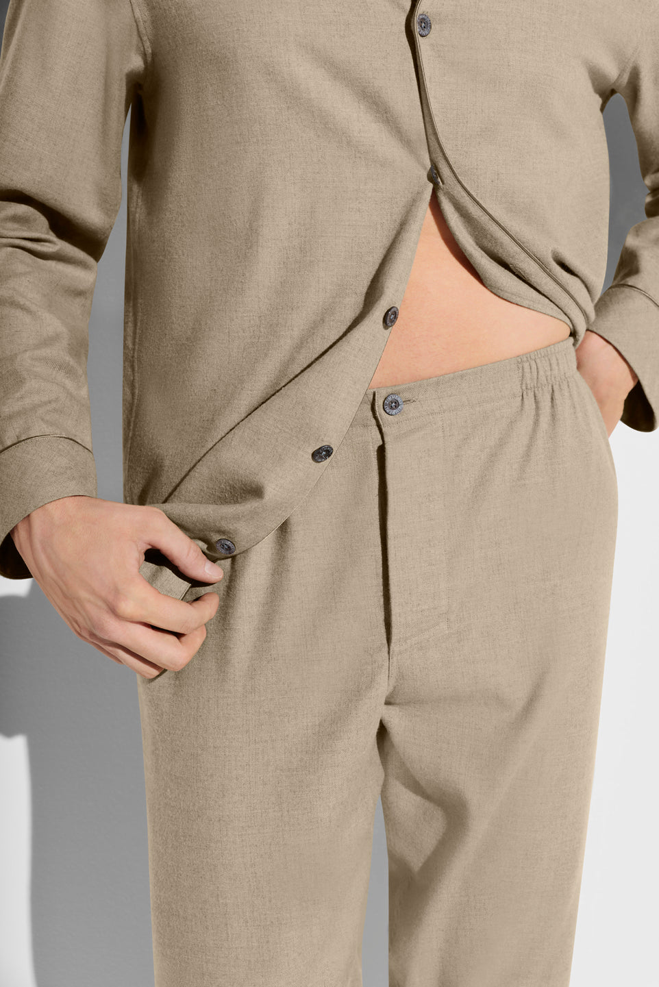 Flannel Merino Blend | Pyjama lang - brown check