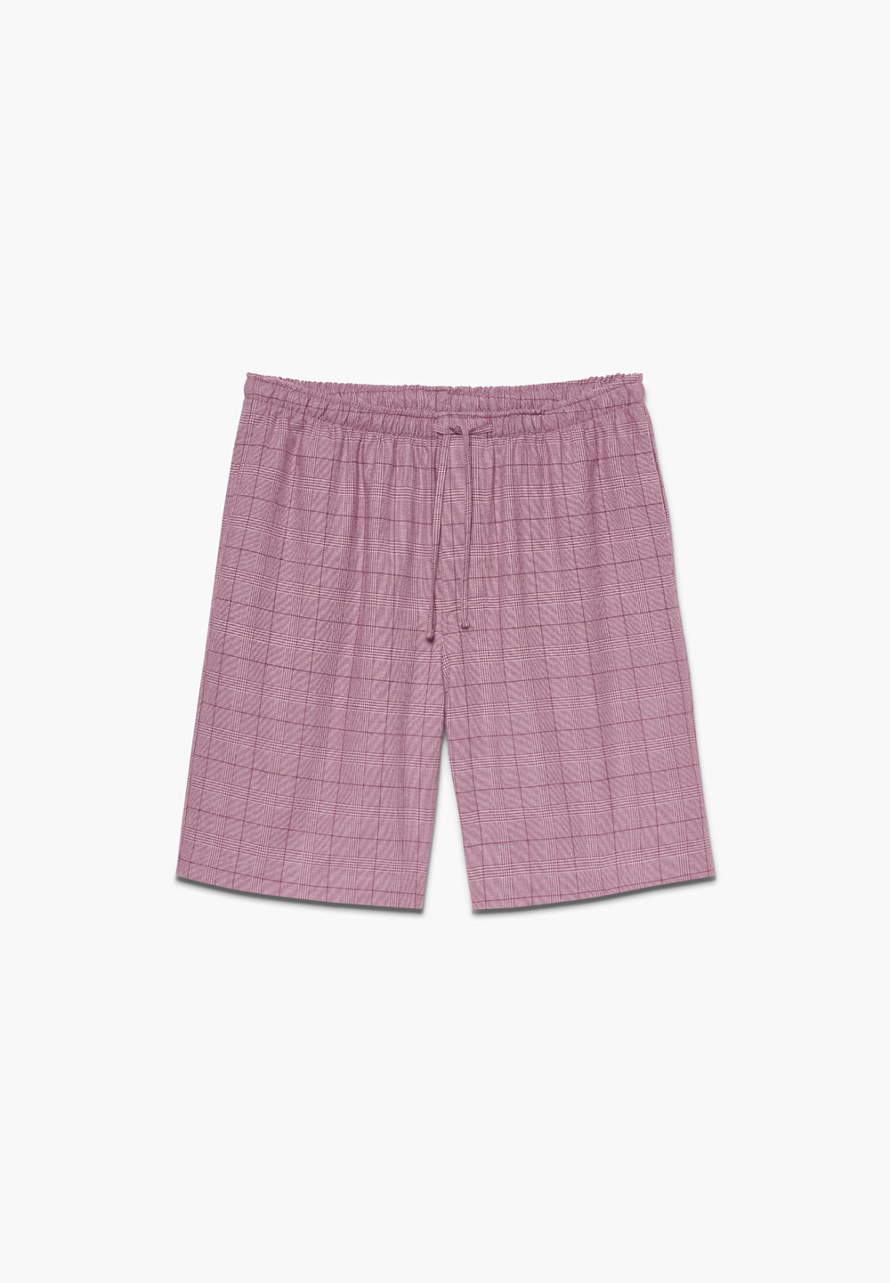 Flannel Merino Blend | Pants Short - burgundy check