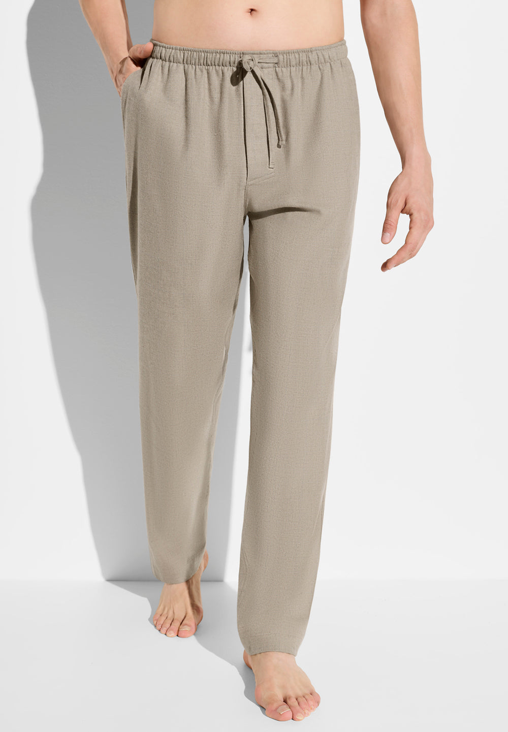 Flannel Merino Blend | Pants Long - brown check