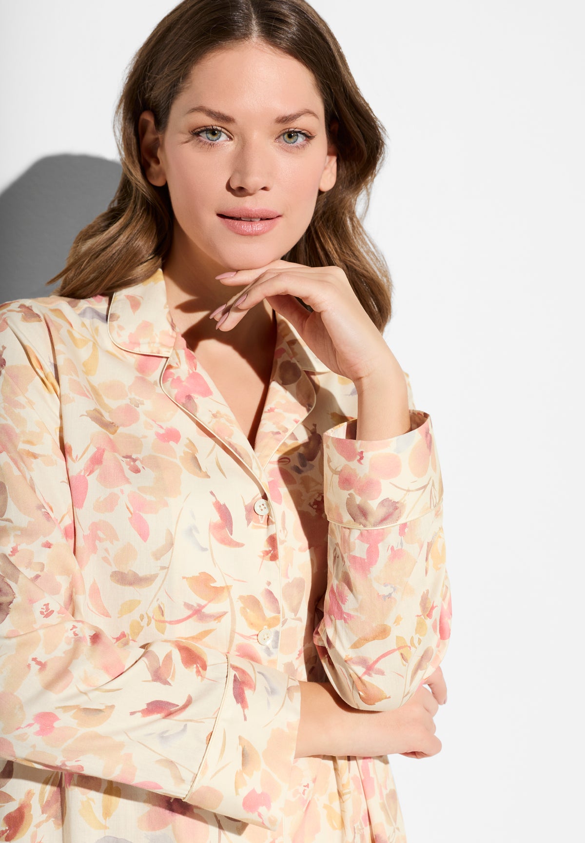 Cotton Sateen Print | Sleepshirt langarm - autumn florals