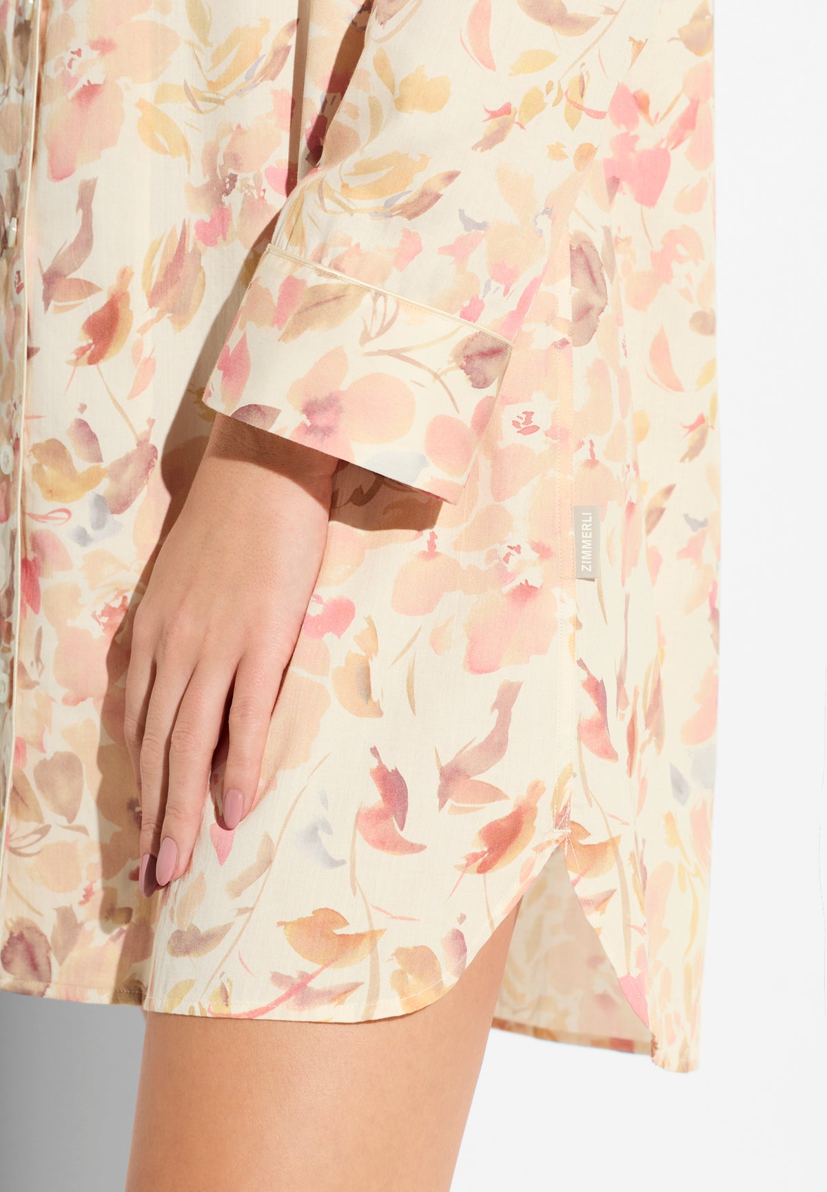 Cotton Sateen Print | Sleepshirt langarm - autumn florals